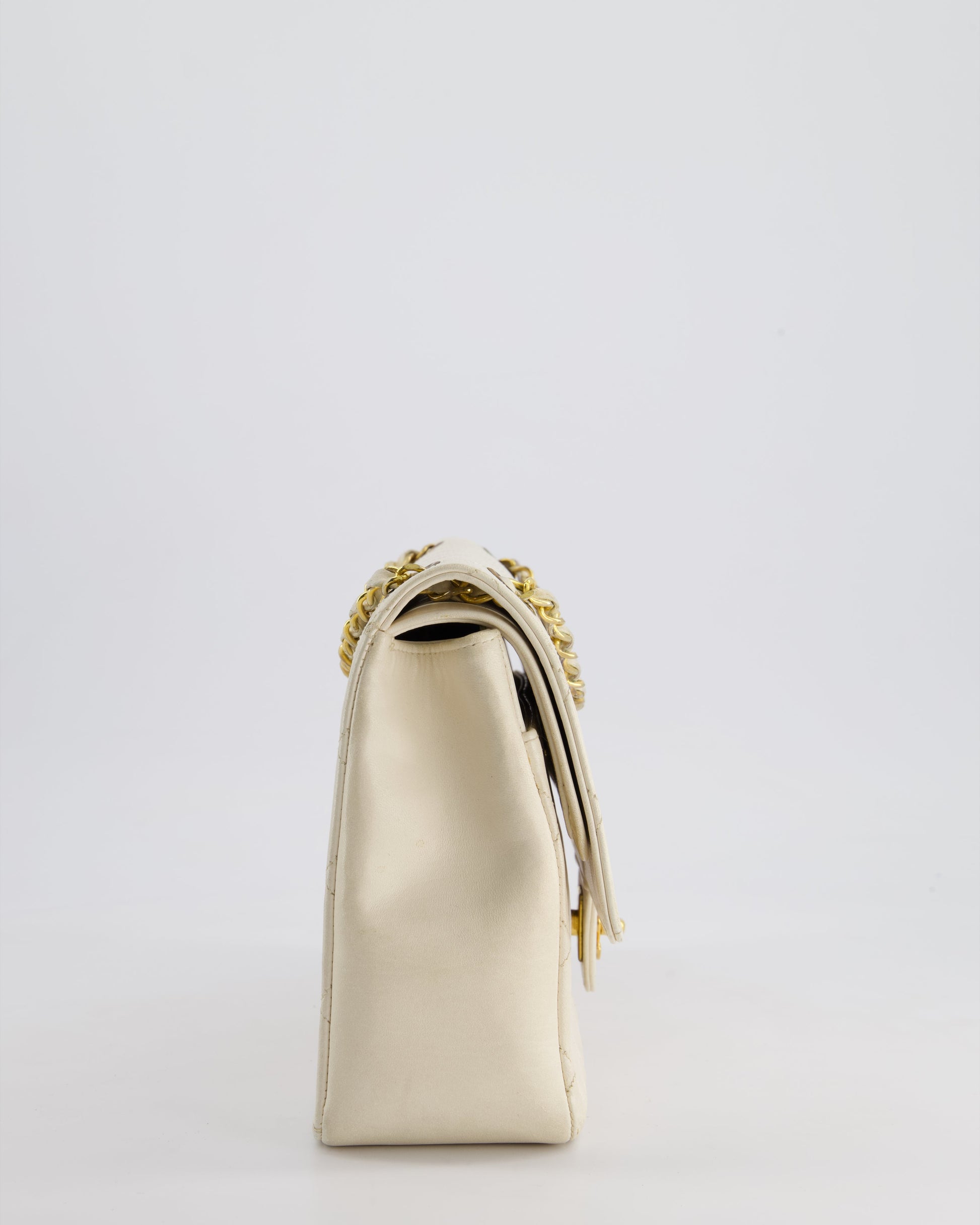 Chanel White Medium Classic Double Flap Flap Bag - Rovelle Bags