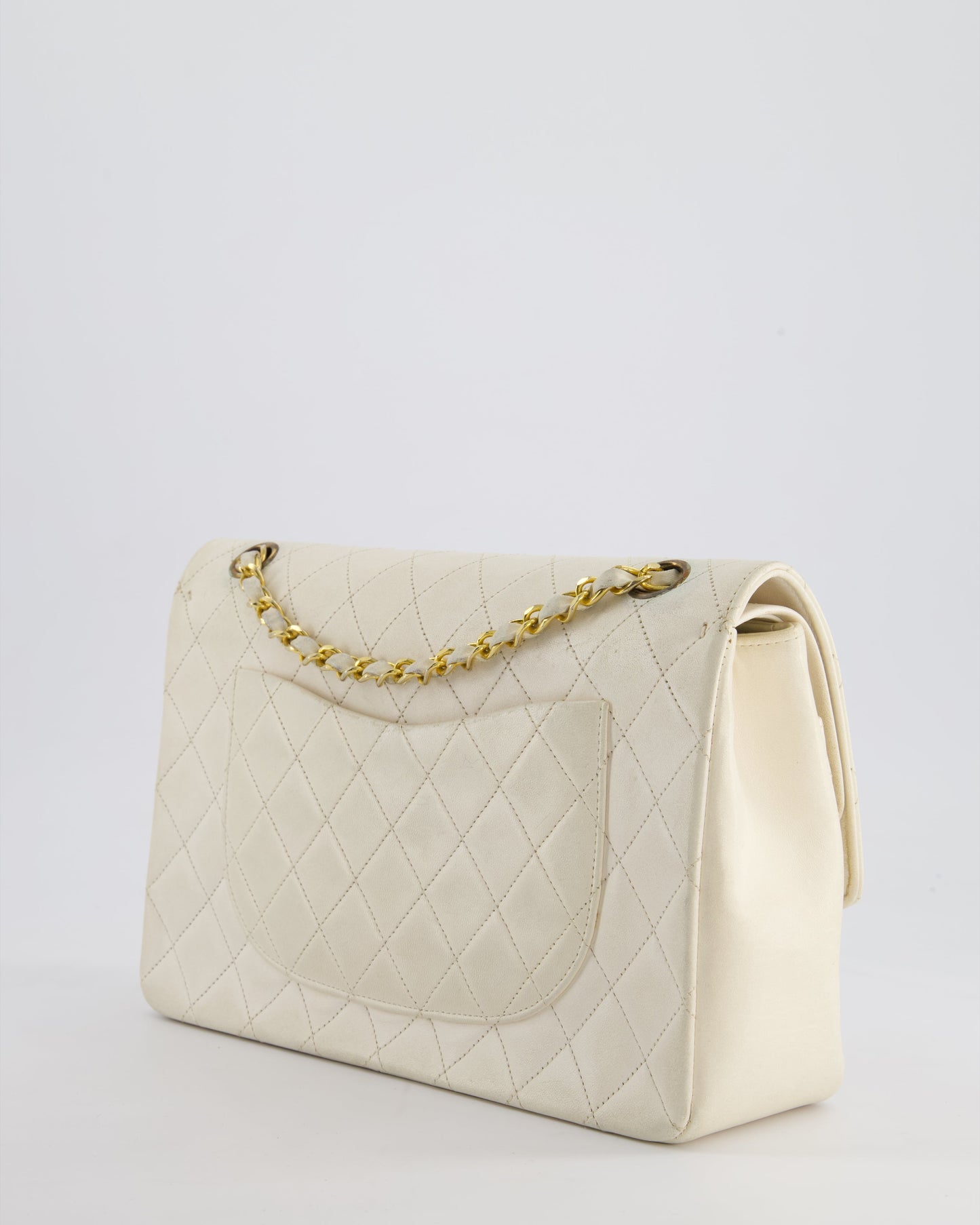 Chanel White Medium Classic Double Flap Flap Bag - Rovelle Bags