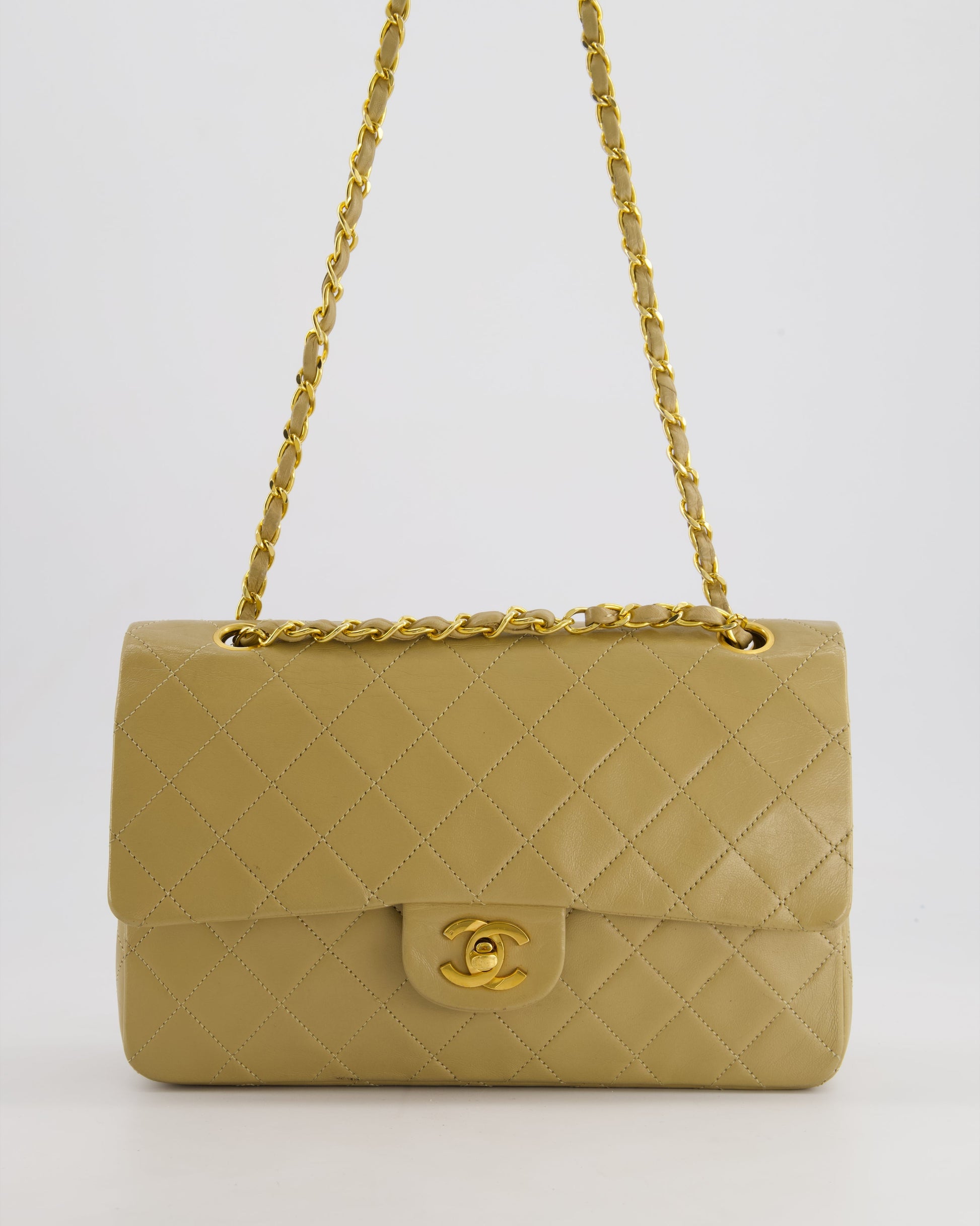 Chanel Beige Medium Double Flap Flap Bag - Rovelle Bags