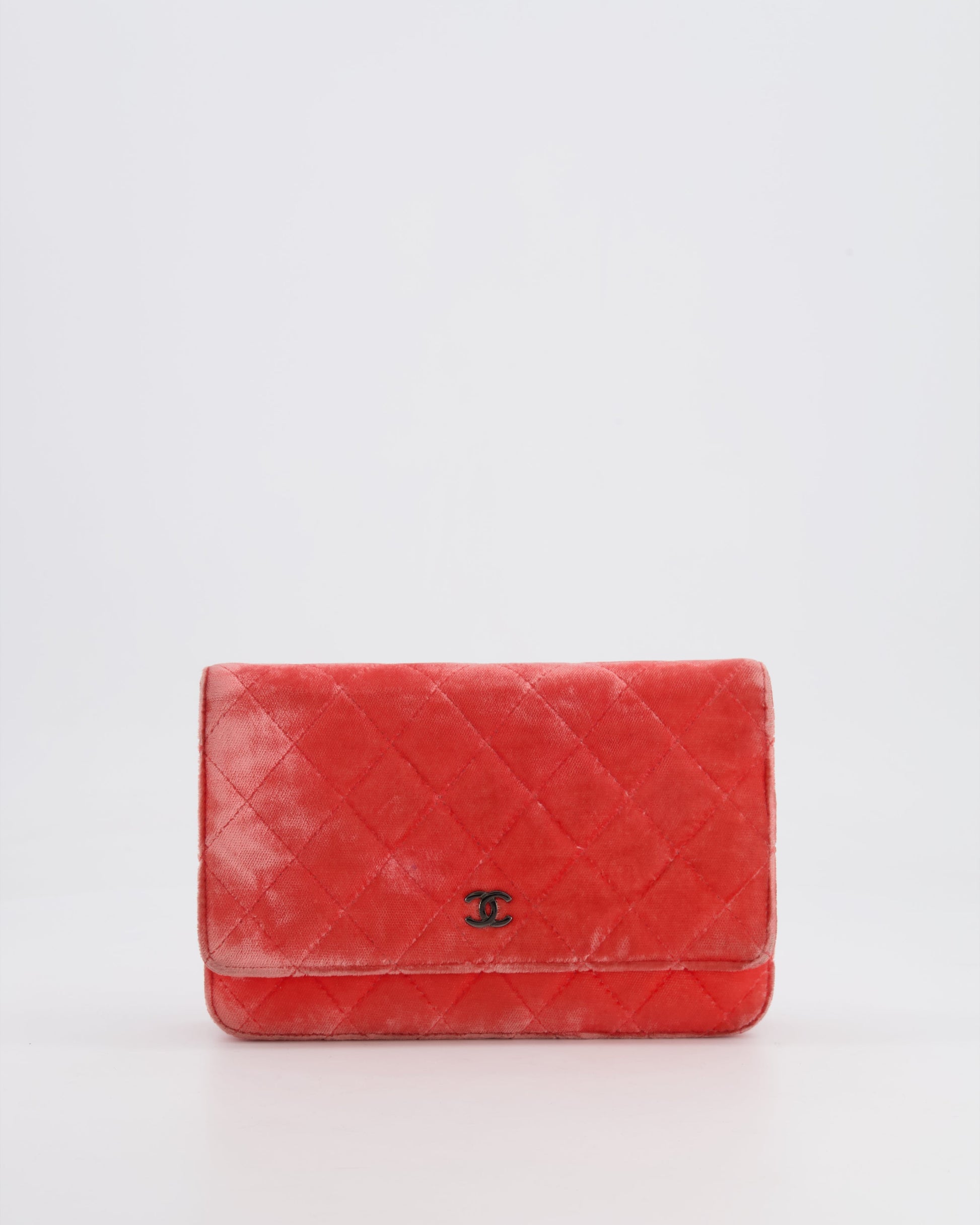 Chanel Orange Velvet Wallet on Chain Wallet On Chain - Rovelle Bags