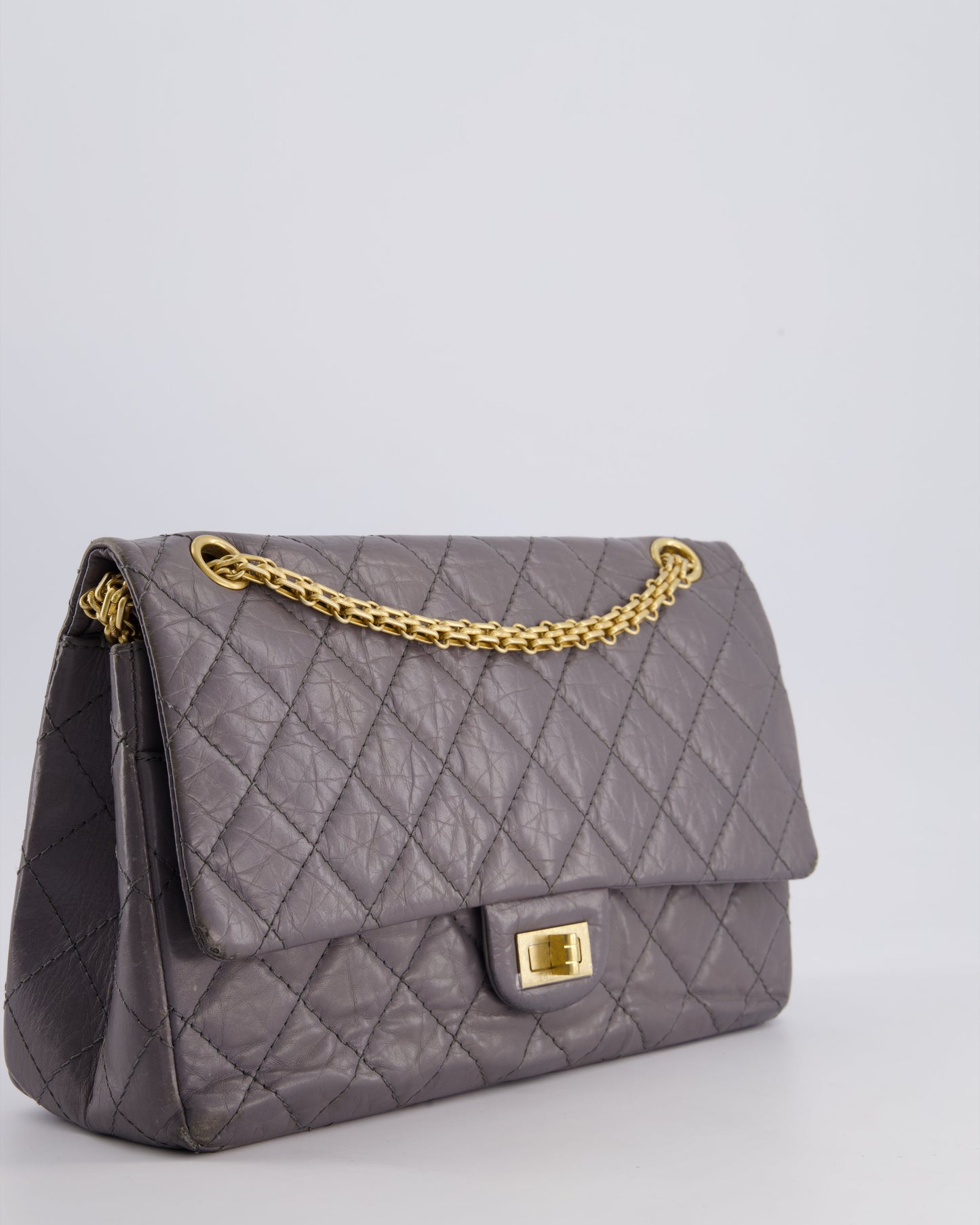 Chanel Grey Medium Reissue 2.55 Double Flap Bag - Rovelle Bags