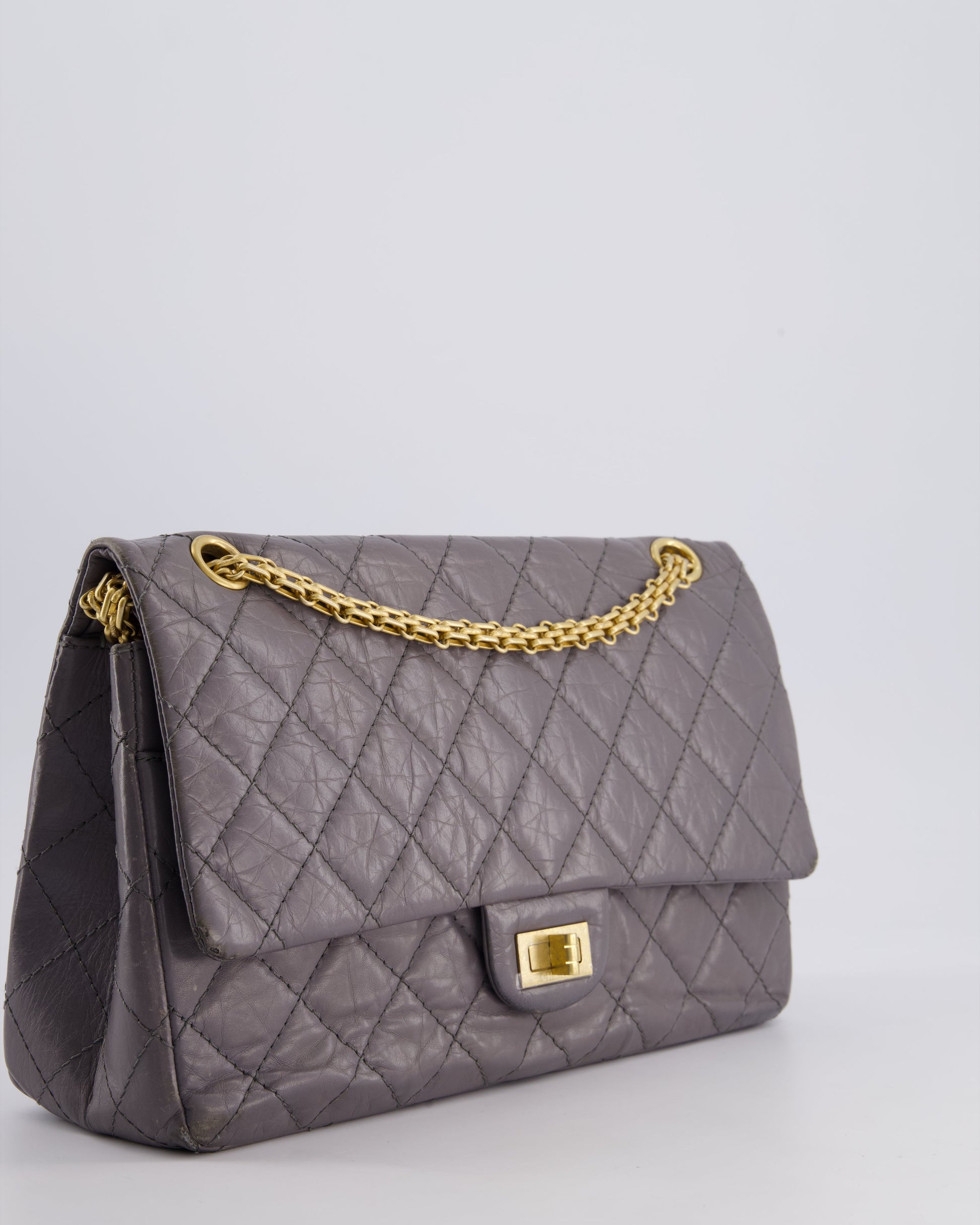 Chanel Grey Medium Reissue 2.55 Double Flap Bag - Rovelle Bags
