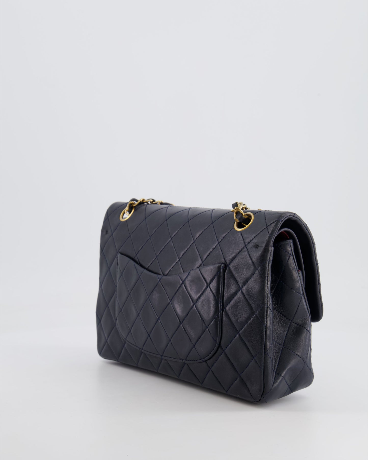 Chanel Navy Medium Classic Double Flap Flap Bag - Rovelle Bags
