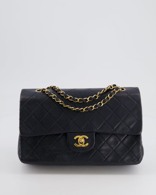 Chanel Navy Medium Classic Double Flap Flap Bag - Rovelle Bags