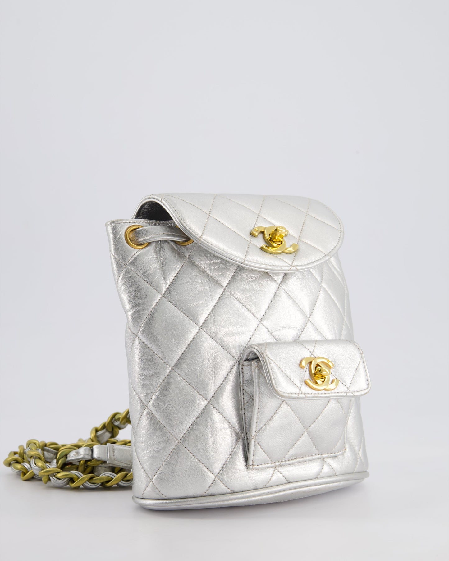 Chanel *RARE* Chanel Metallic Silver Mini Backpack - Rovelle Bags
