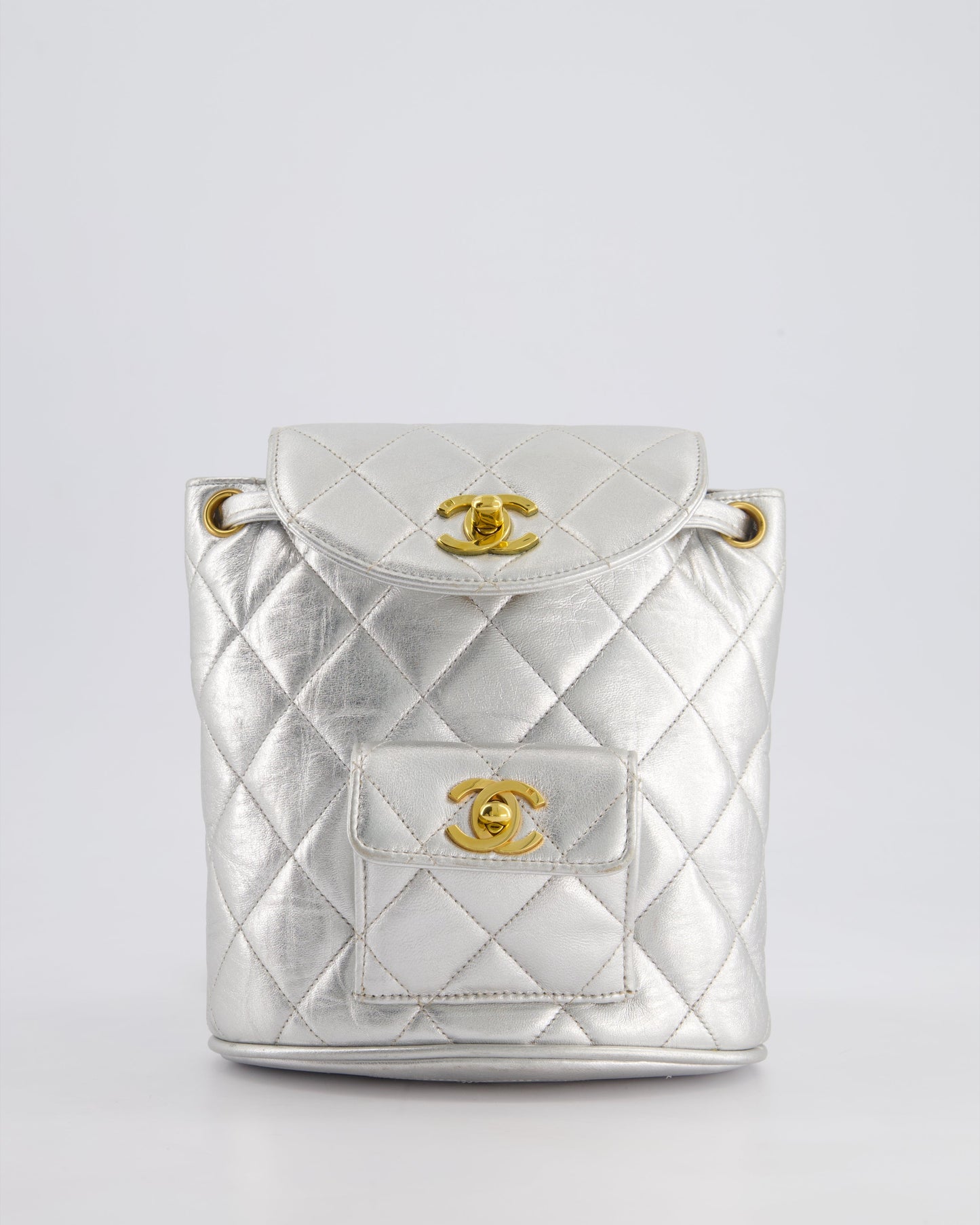 Chanel *RARE* Chanel Metallic Silver Mini Backpack - Rovelle Bags