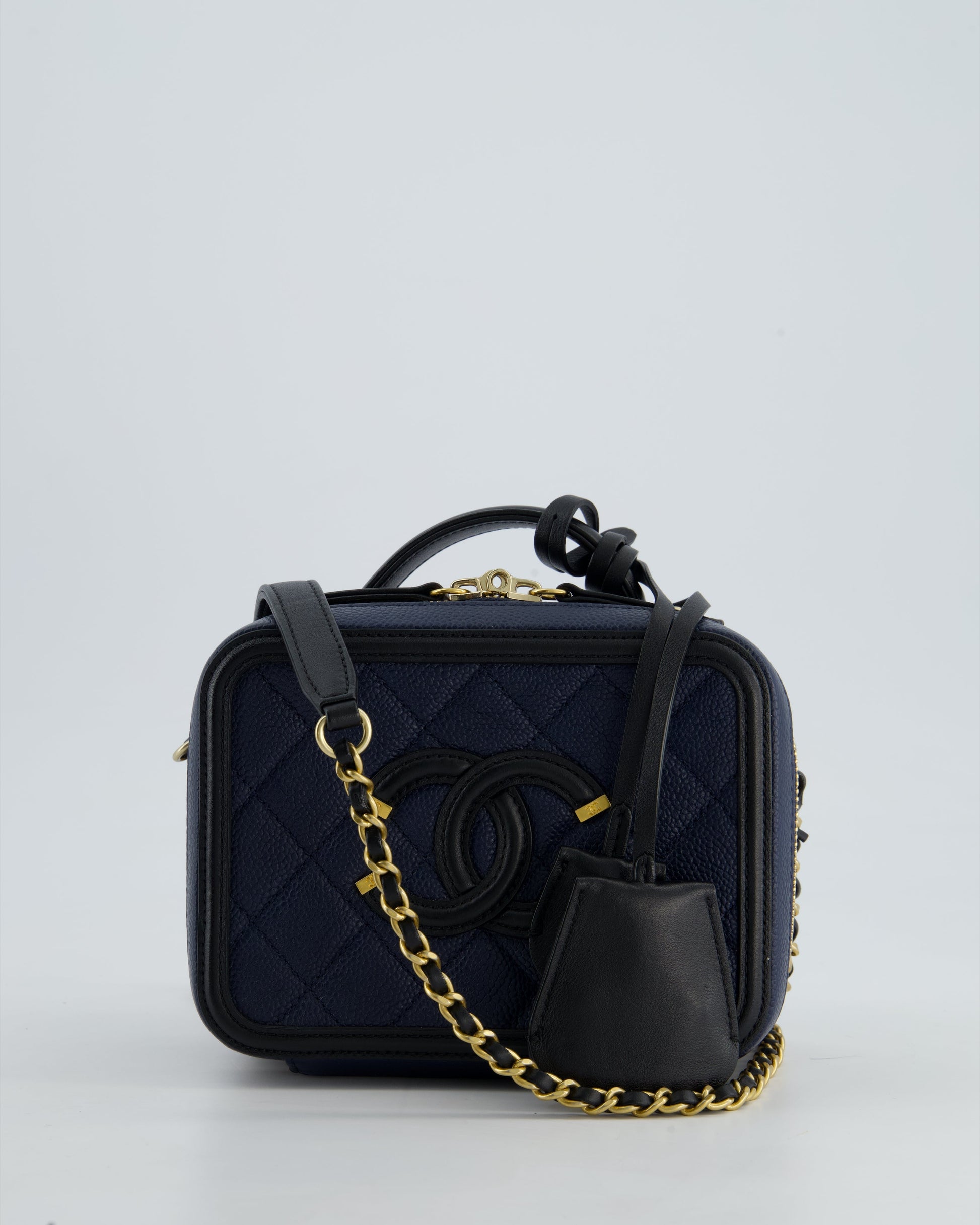 Chanel *HOT* Chanel Navy & Black Vanity Bag - Rovelle Bags