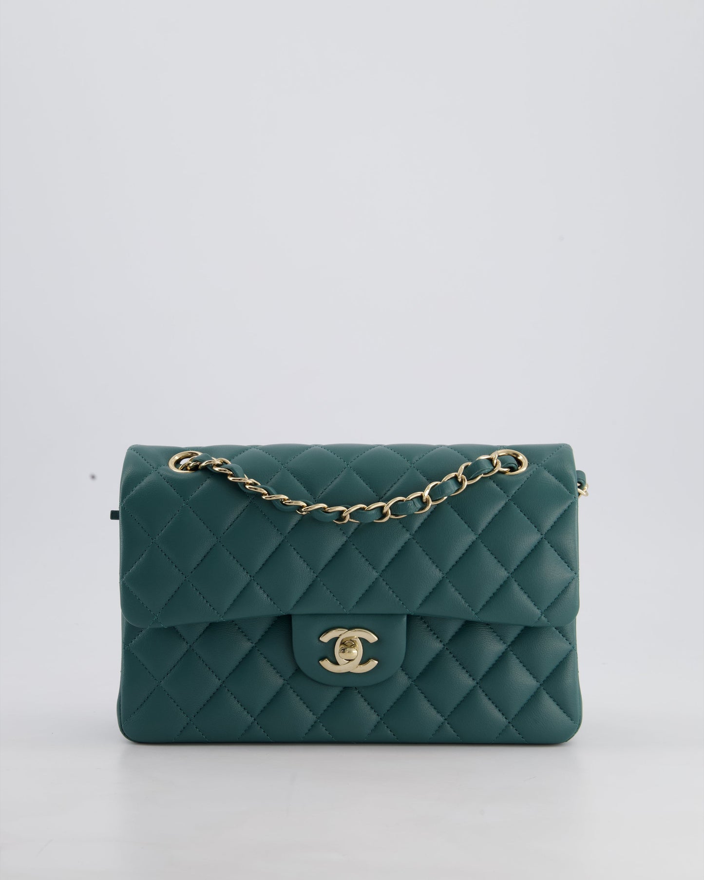 Chanel Green Small Classic Double Flap Flap Bag - Rovelle Bags