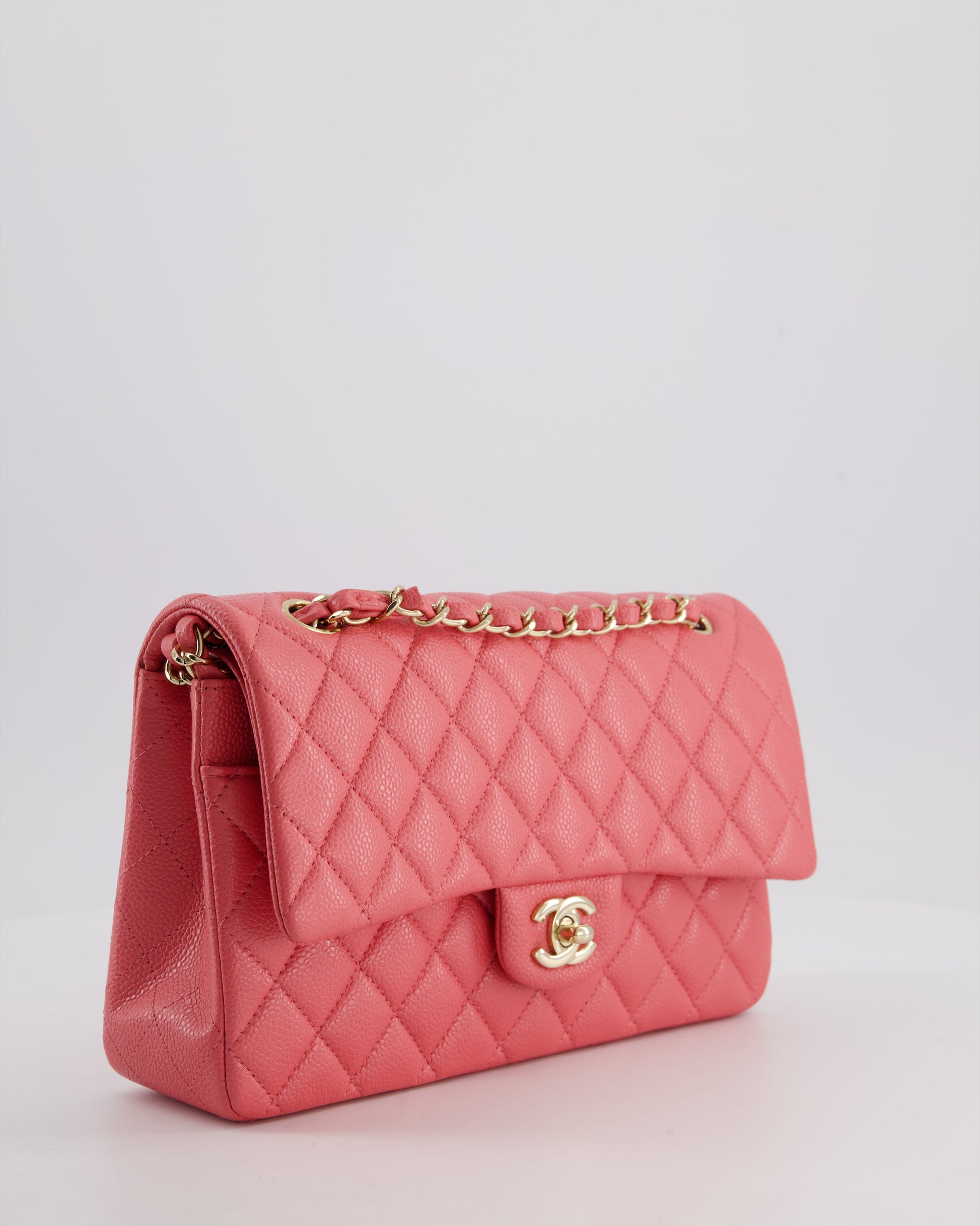 Chanel *HOT* Chanel Coral Pink Classic Flap Bag - Rovelle Bags