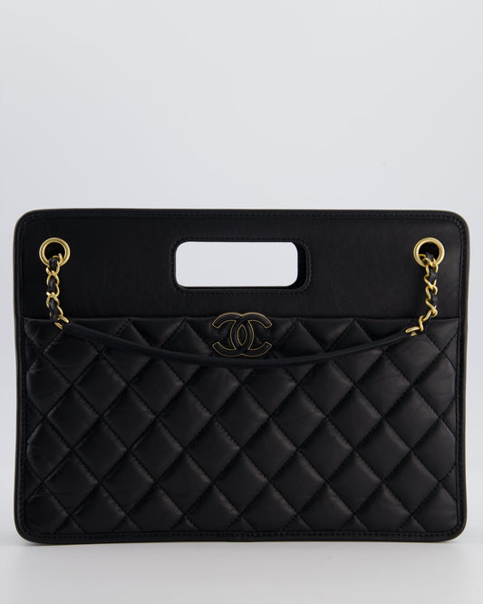 Chanel Black Aged Calfskin Quilted Small Shopping Bag - Rovelle Bags