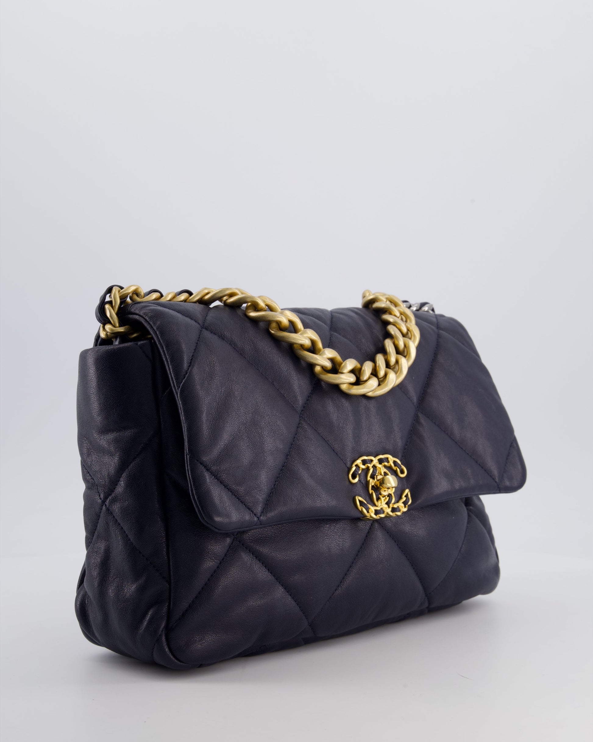 Chanel Navy Medium 19 Handbag - Rovelle Bags
