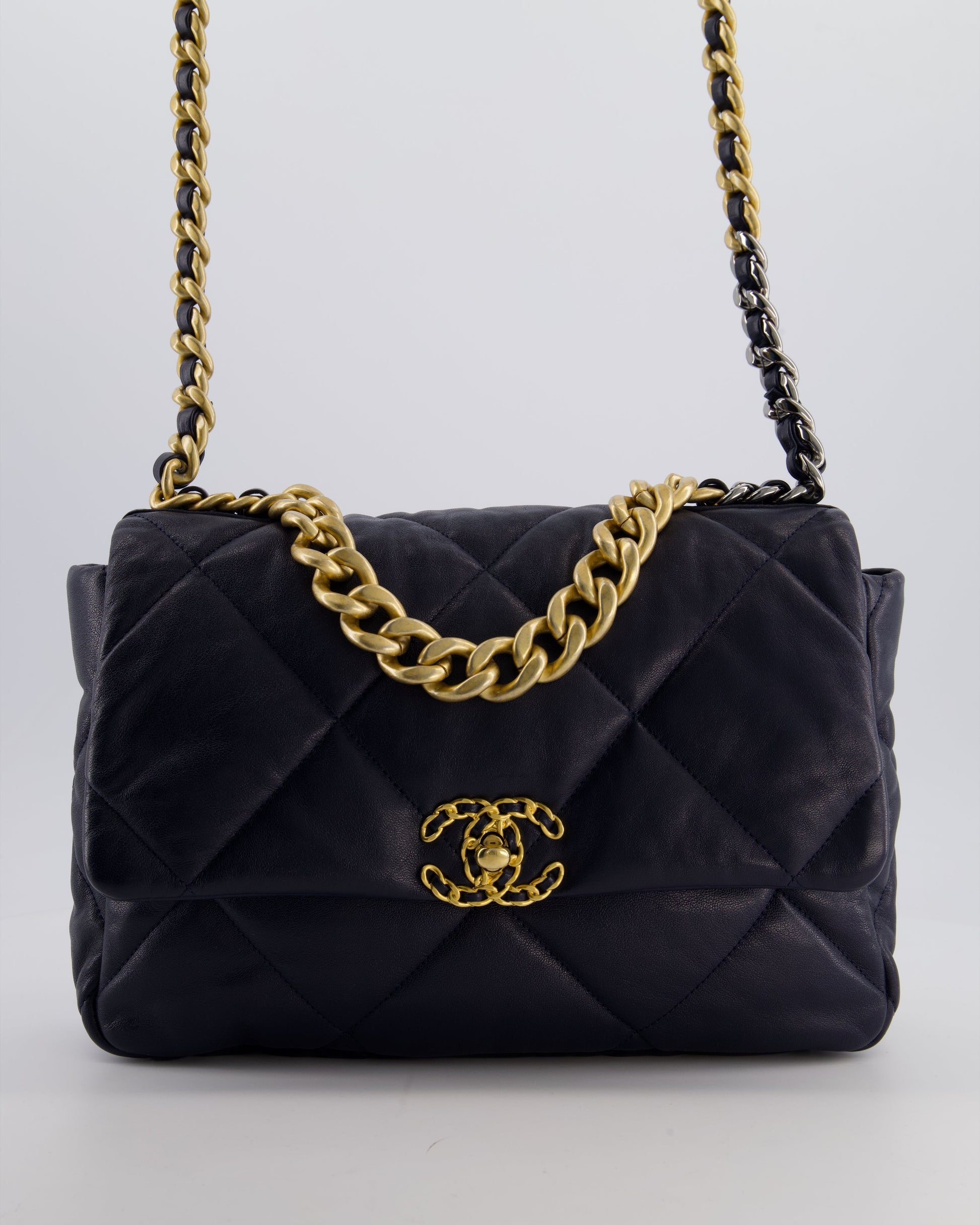 Chanel Navy Medium 19 Handbag - Rovelle Bags