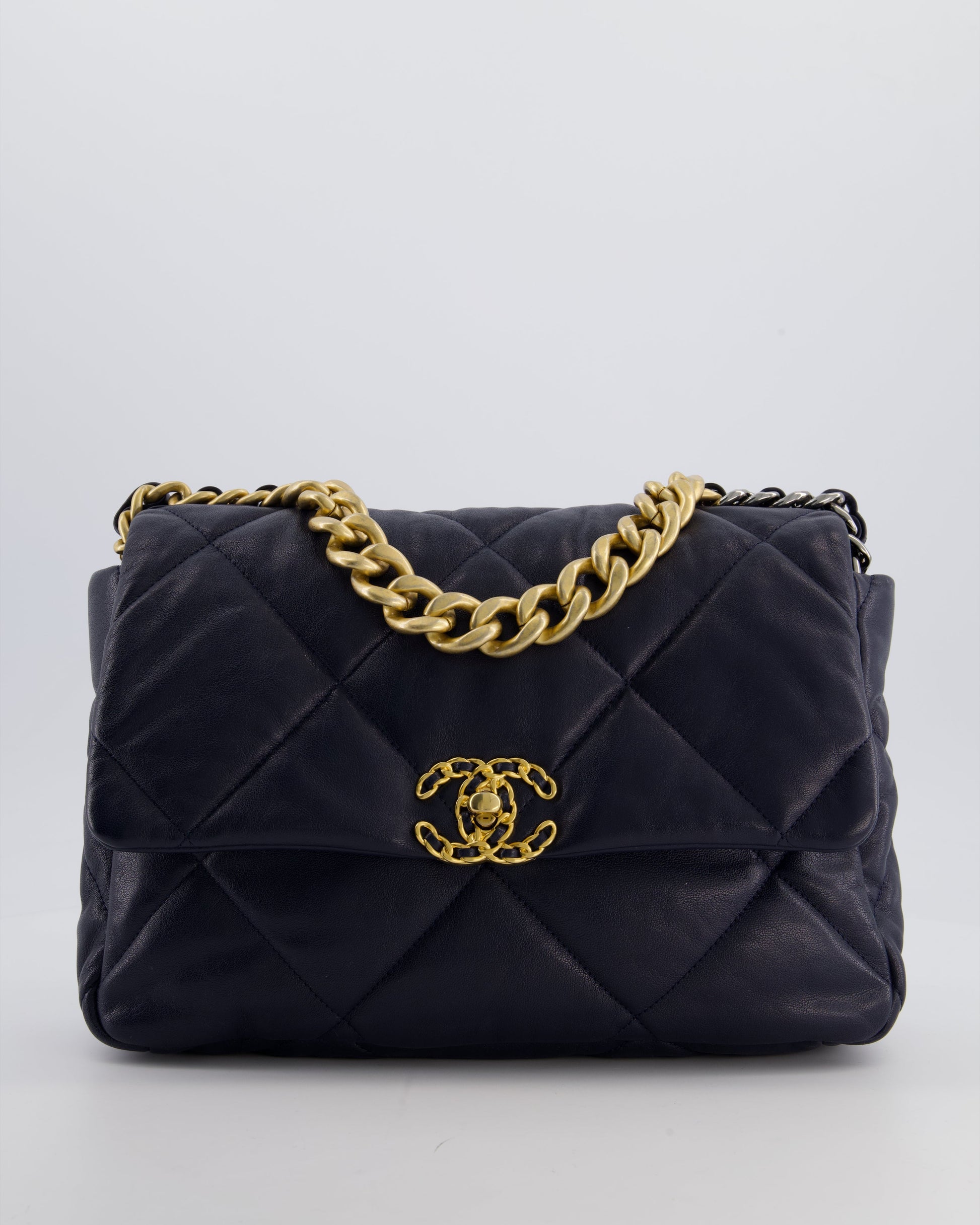 Chanel Navy Medium 19 Handbag - Rovelle Bags