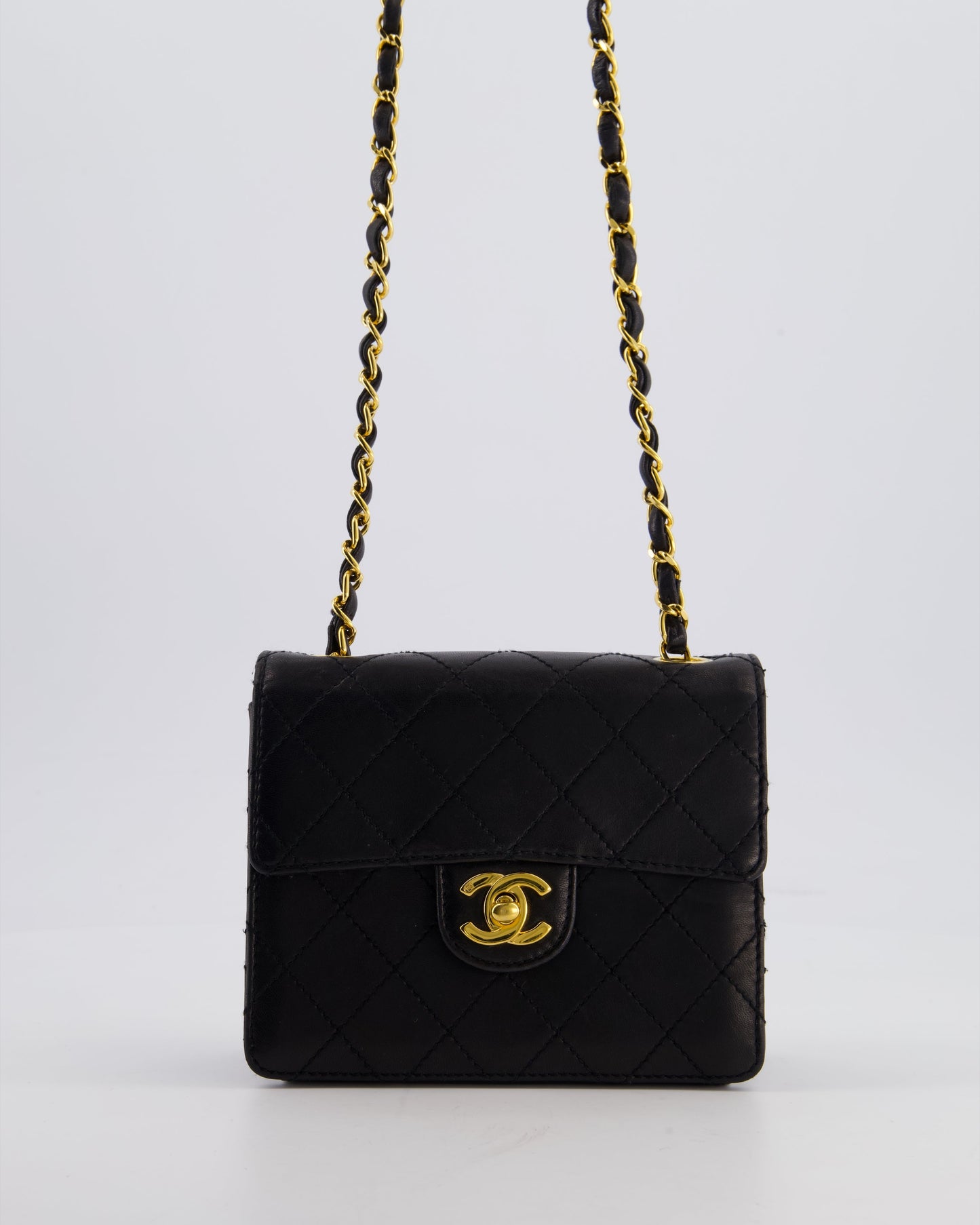 Chanel Black Mini Square Classic Flap Flap Bag - Rovelle Bags