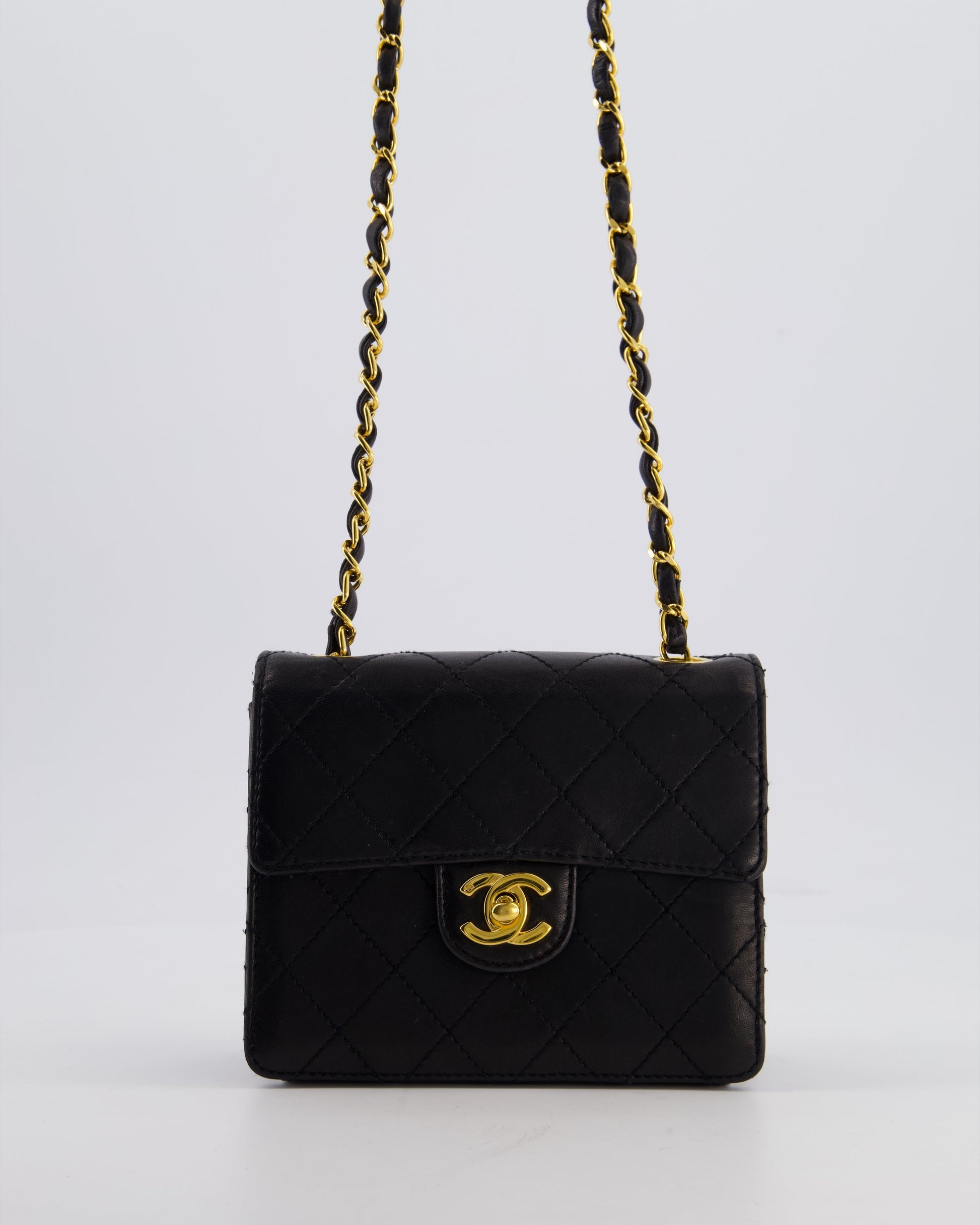 Chanel Black Mini Square Classic Flap Flap Bag - Rovelle Bags