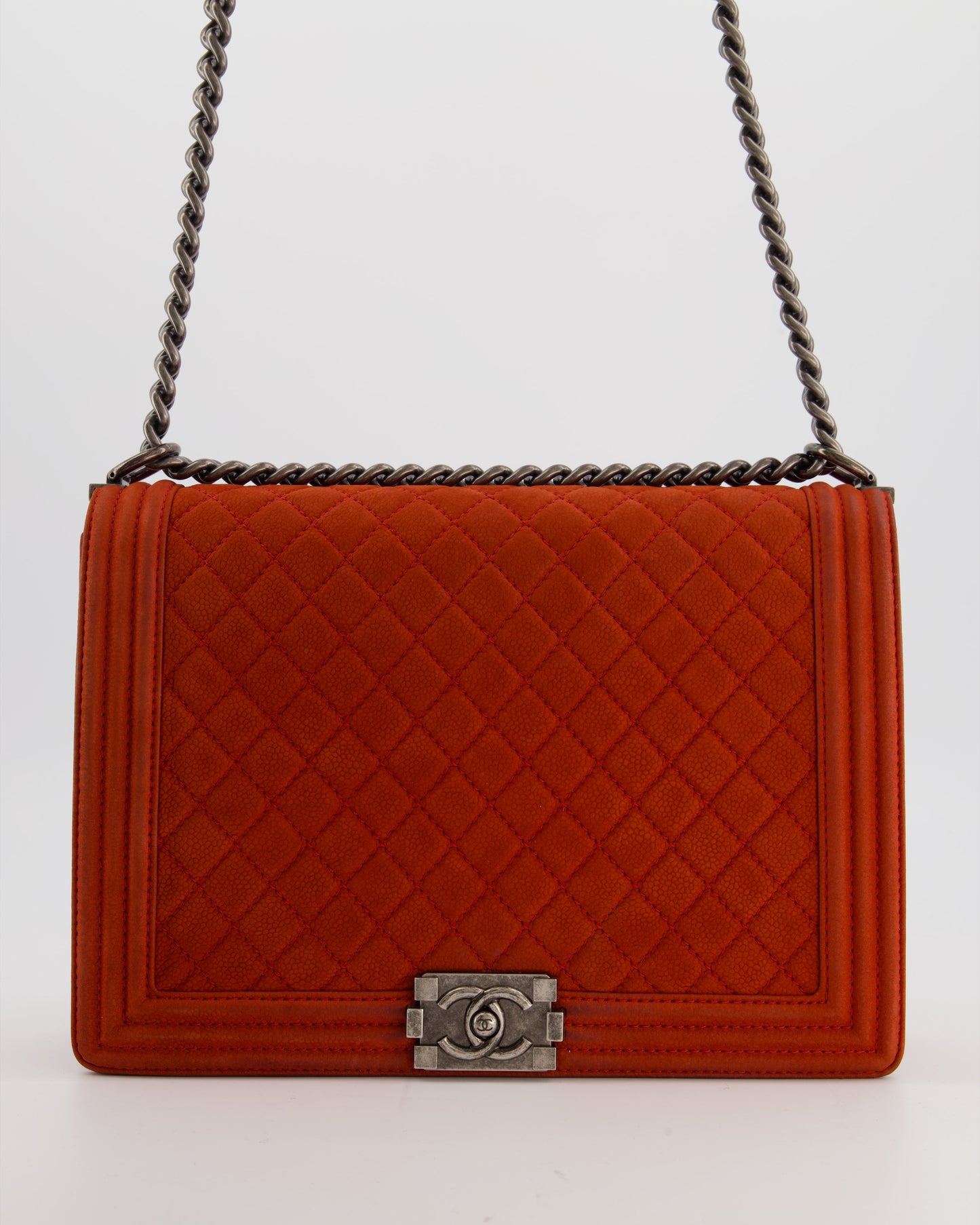 Chanel Large Red Boy Handbag - Rovelle Bags