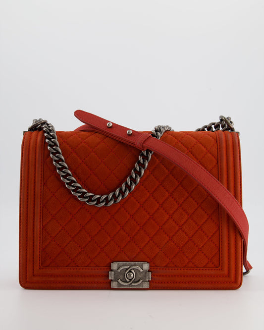 Chanel Large Red Boy Handbag - Rovelle Bags