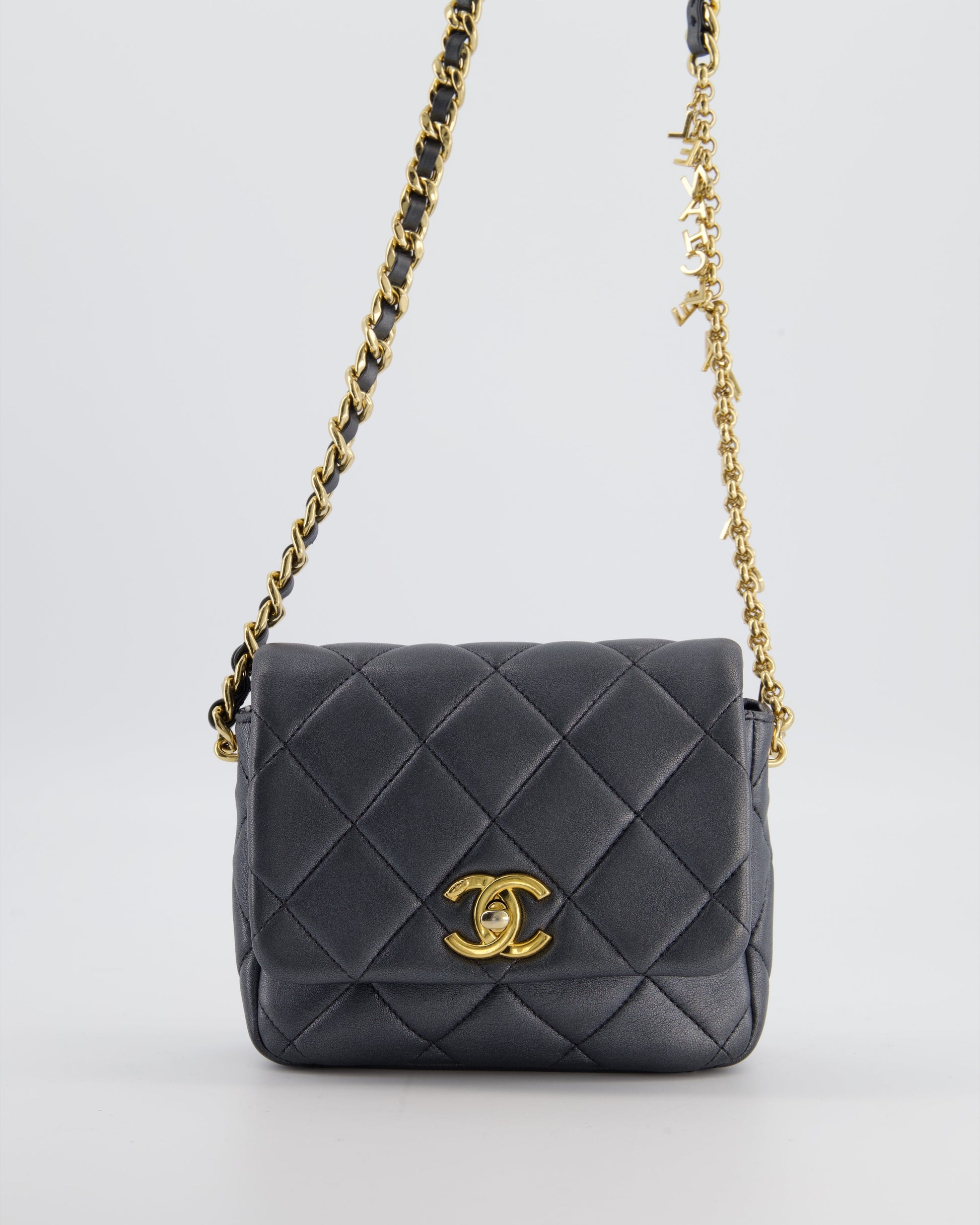 Chanel Dark Metallic Silver Small Flap Flap Bag - Rovelle Bags