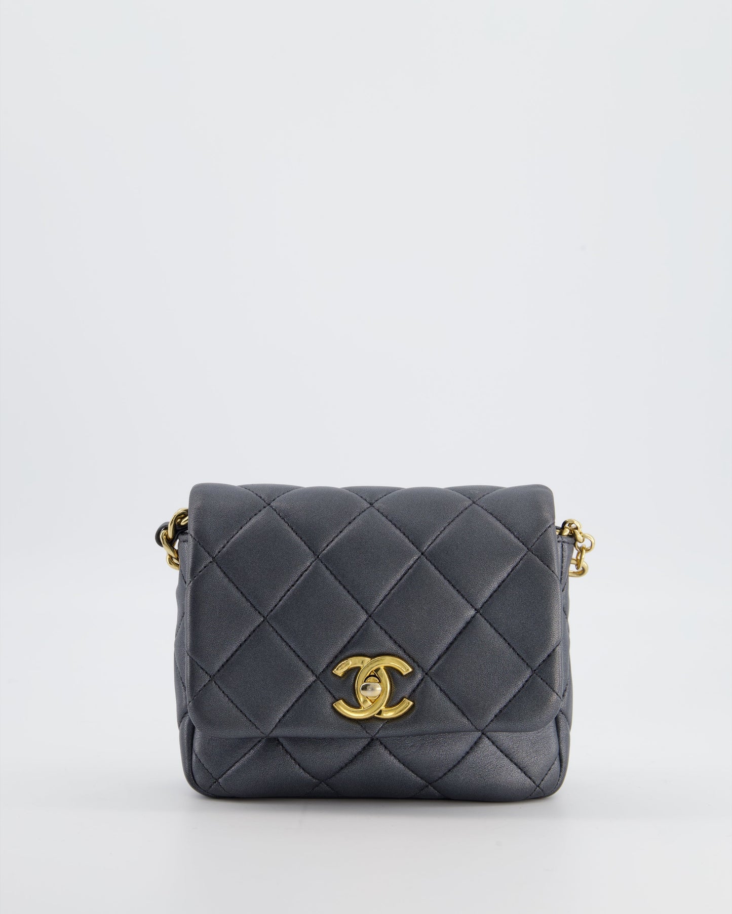 Chanel Dark Metallic Silver Small Flap Flap Bag - Rovelle Bags