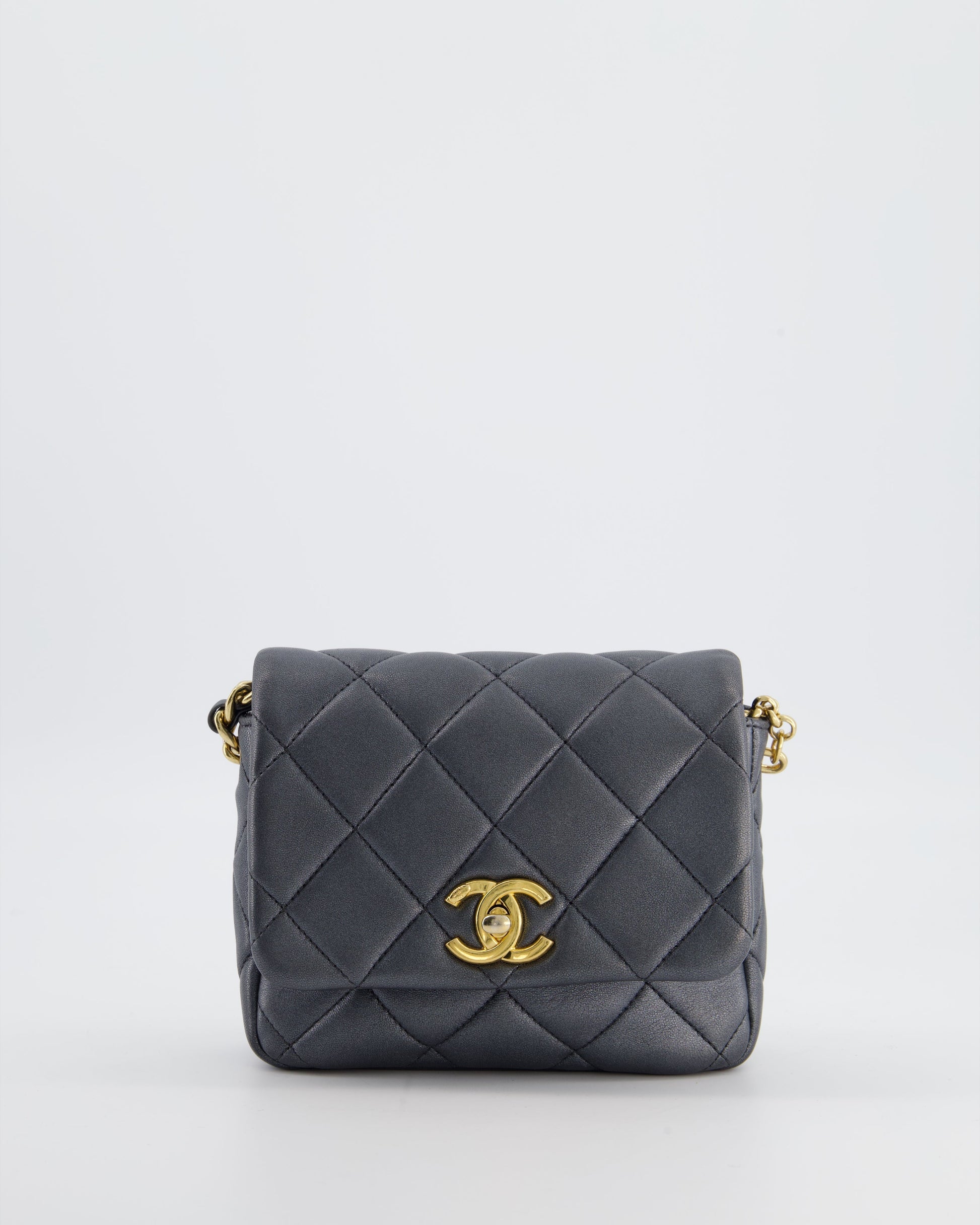 Chanel Dark Metallic Silver Small Flap Flap Bag - Rovelle Bags