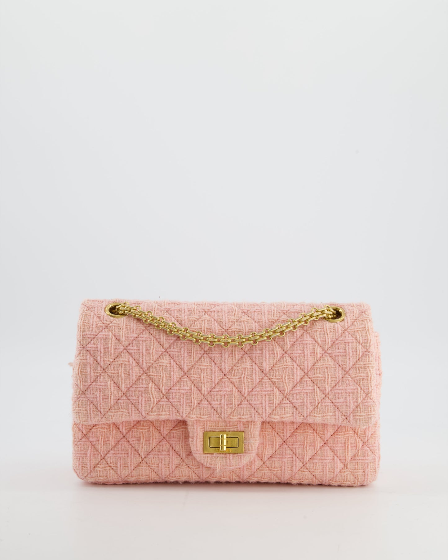 Chanel Pink Tweed Small Reissue 2.55 Flap Bag - Rovelle Bags