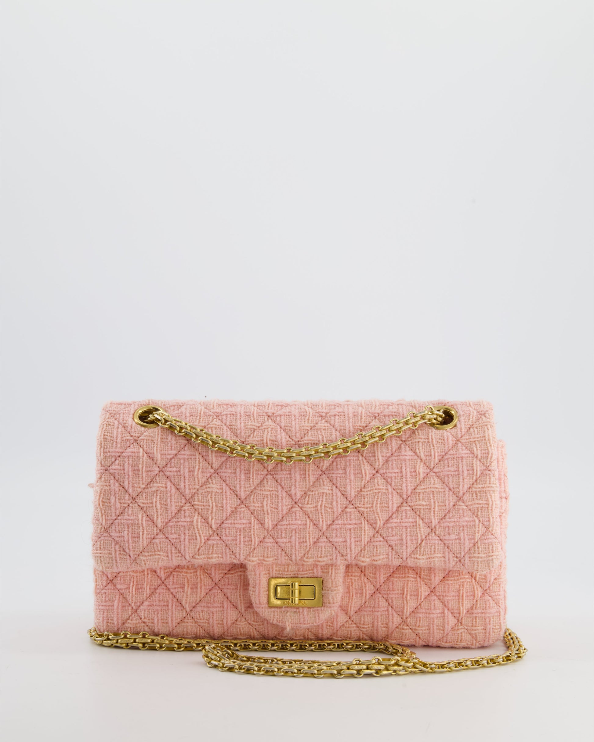 Chanel Pink Tweed Small Reissue 2.55 Flap Bag - Rovelle Bags