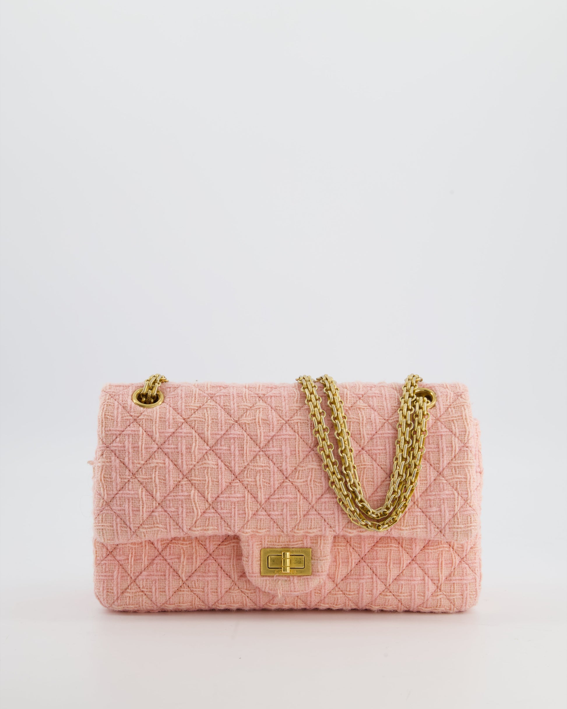 Chanel Pink Tweed Small Reissue 2.55 Flap Bag - Rovelle Bags