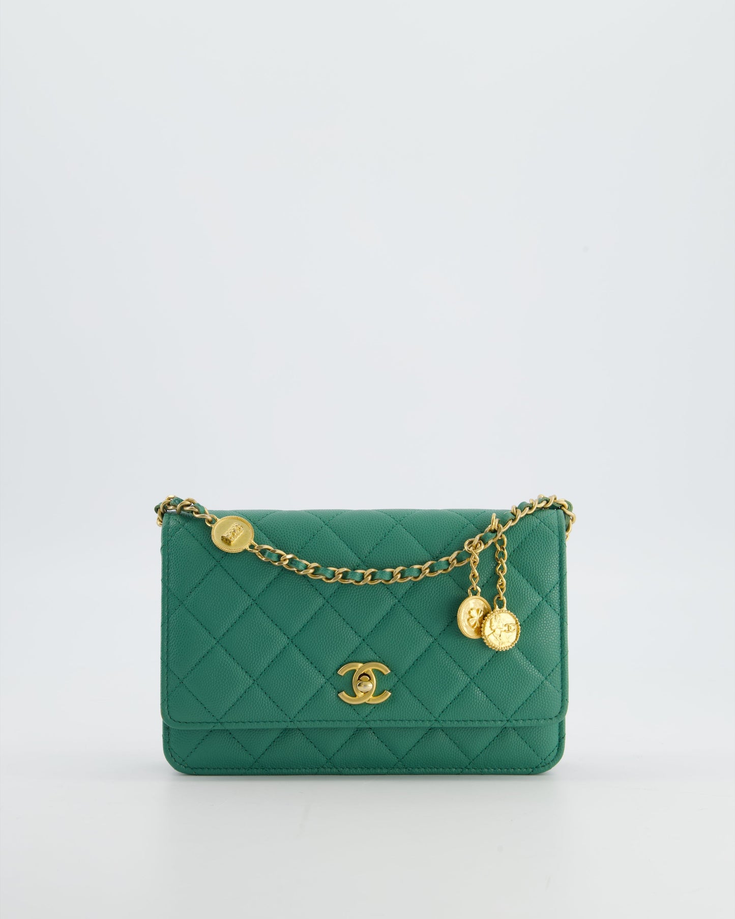 Chanel Teal Wallet on Chain Wallet On Chain - Rovelle Bags