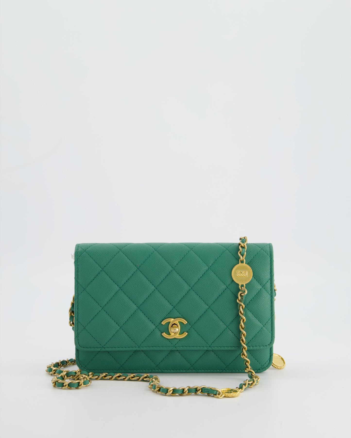 Chanel Teal Wallet on Chain Wallet On Chain - Rovelle Bags