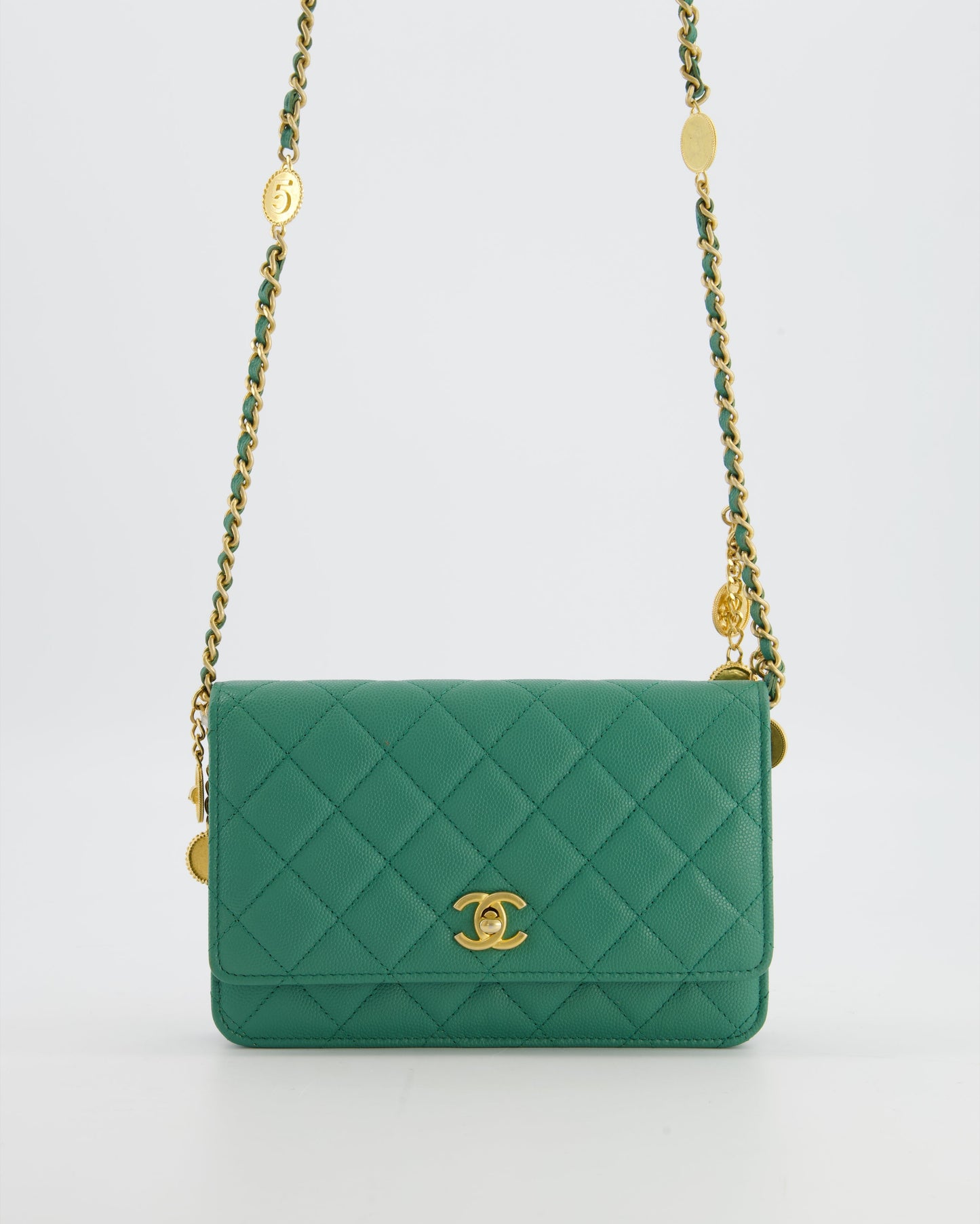 Chanel Teal Wallet on Chain Wallet On Chain - Rovelle Bags