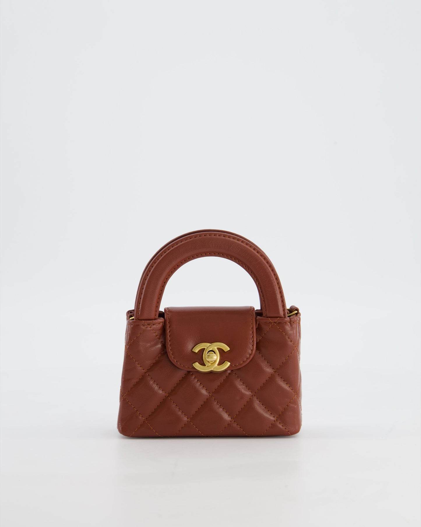 Chanel Brown Nano Mini Kelly Shopping Shopping Bag - Rovelle Bags