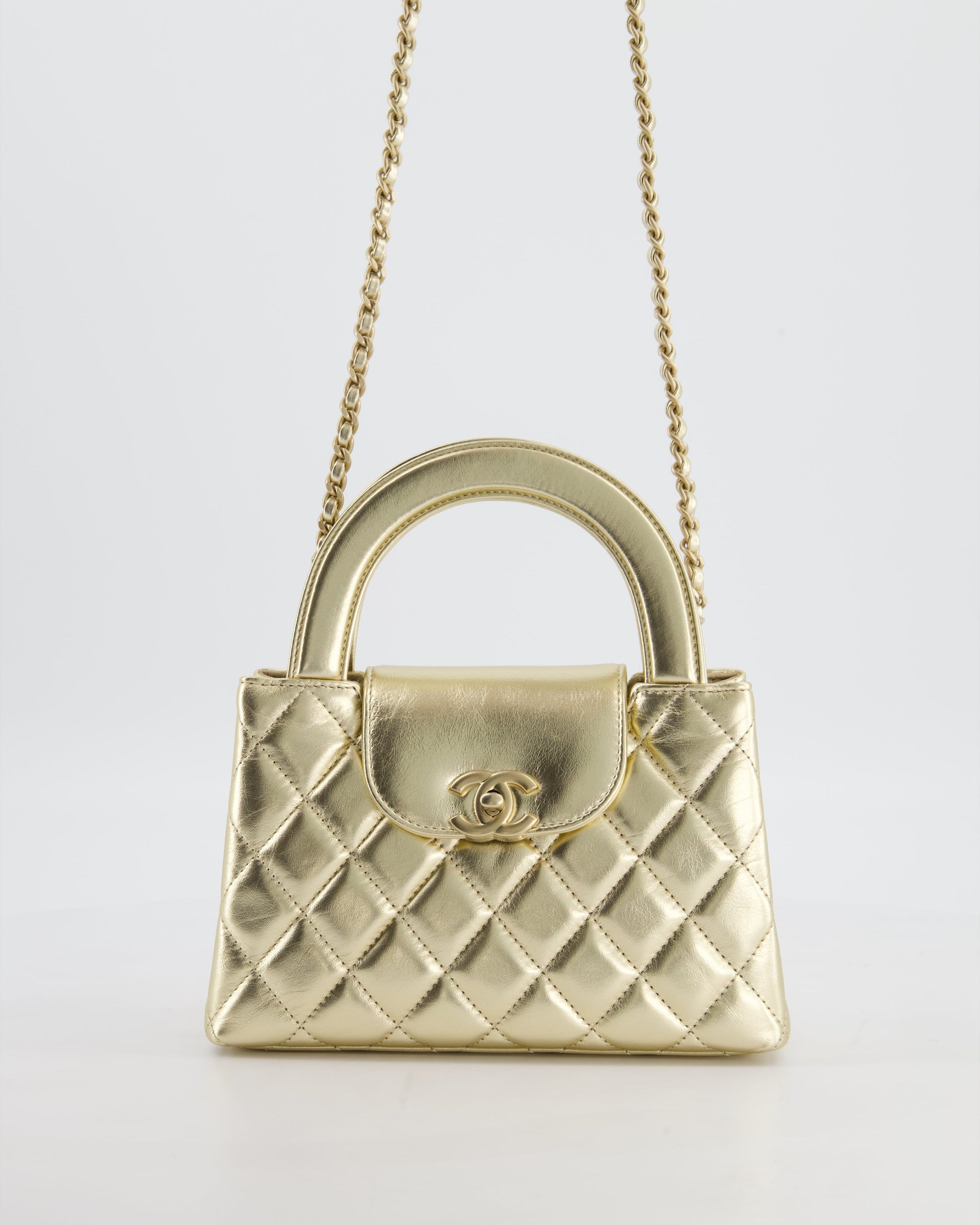 Chanel *HOT* Chanel Gold Small Mini Shopping Bag - Rovelle Bags