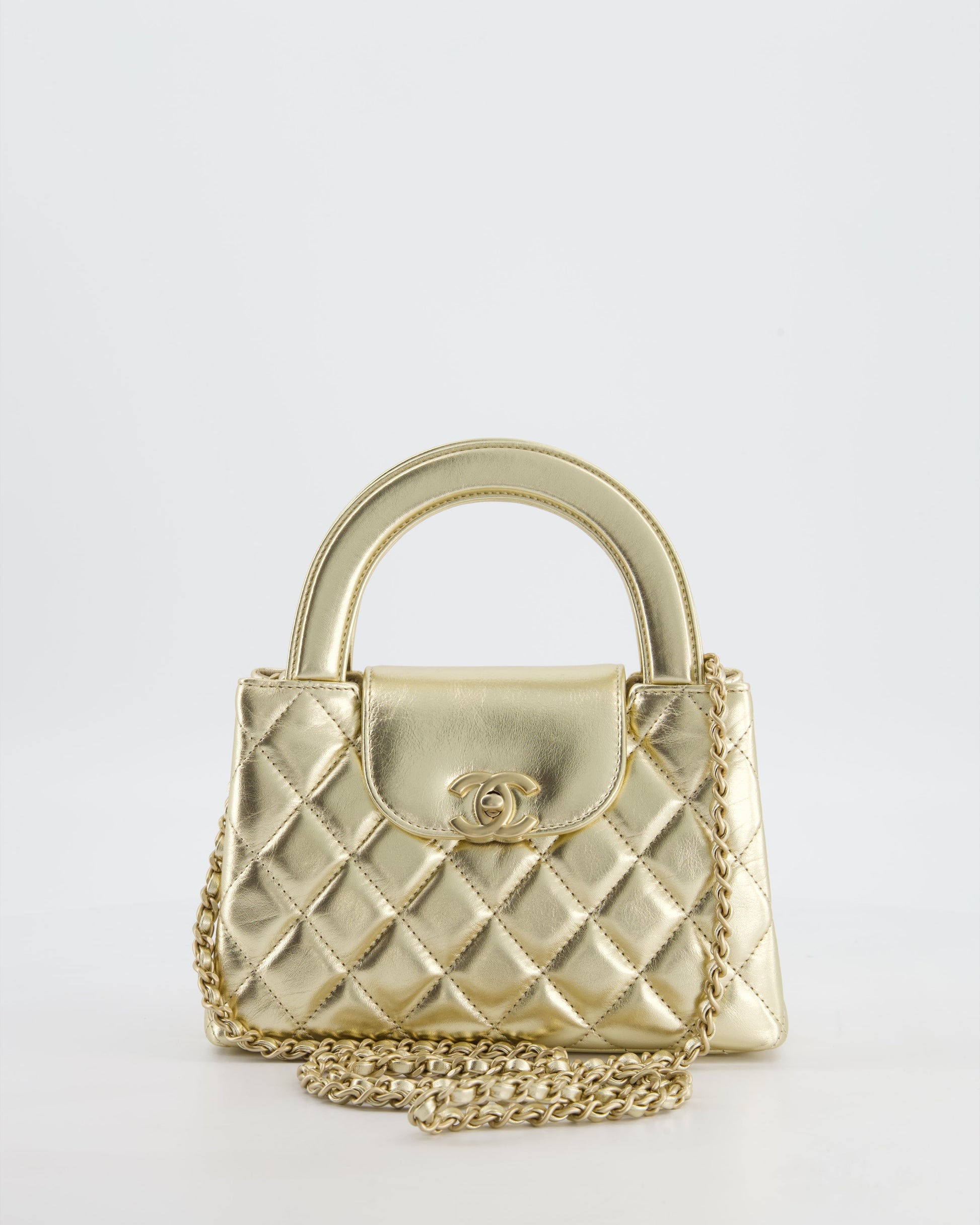 Chanel *HOT* Chanel Gold Small Mini Shopping Bag - Rovelle Bags