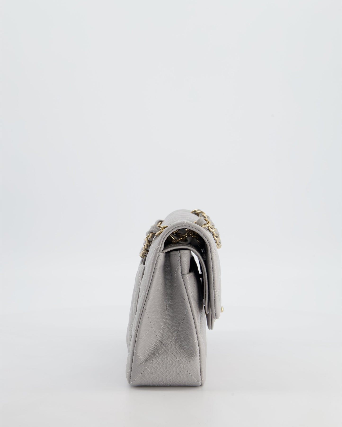 Chanel Dove Grey Small Classic Double Flap Bag - Rovelle Bags