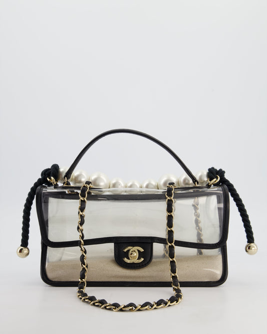 Chanel Black & PVC Coco Sand Flap Bag - Rovelle Bags