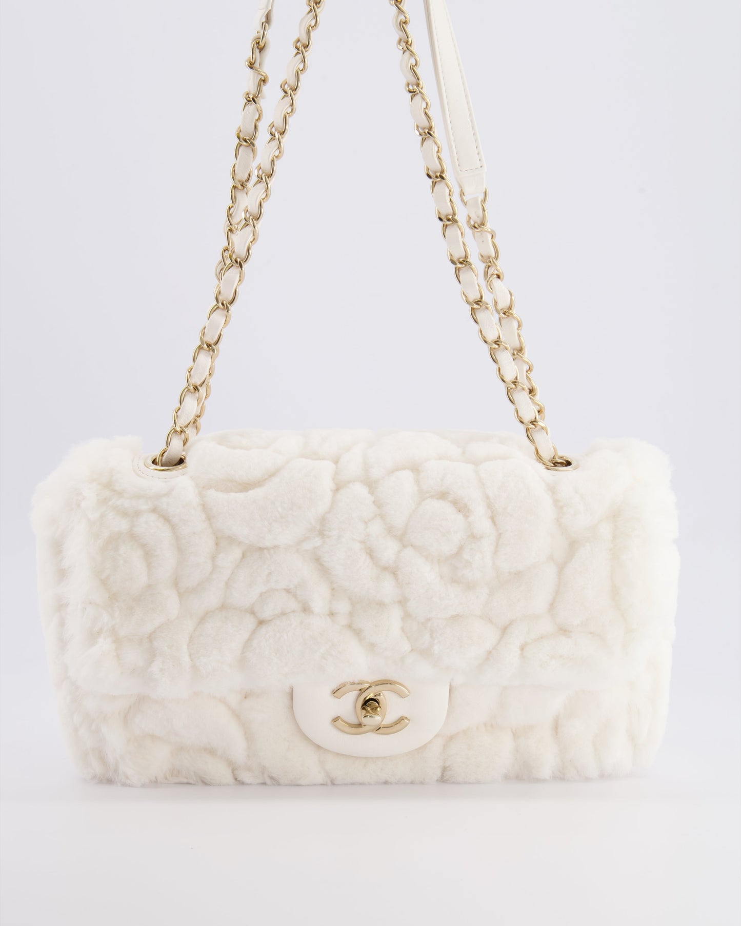 Chanel *RARE* Chanel White Rabbit Fur Flap Bag - Rovelle Bags
