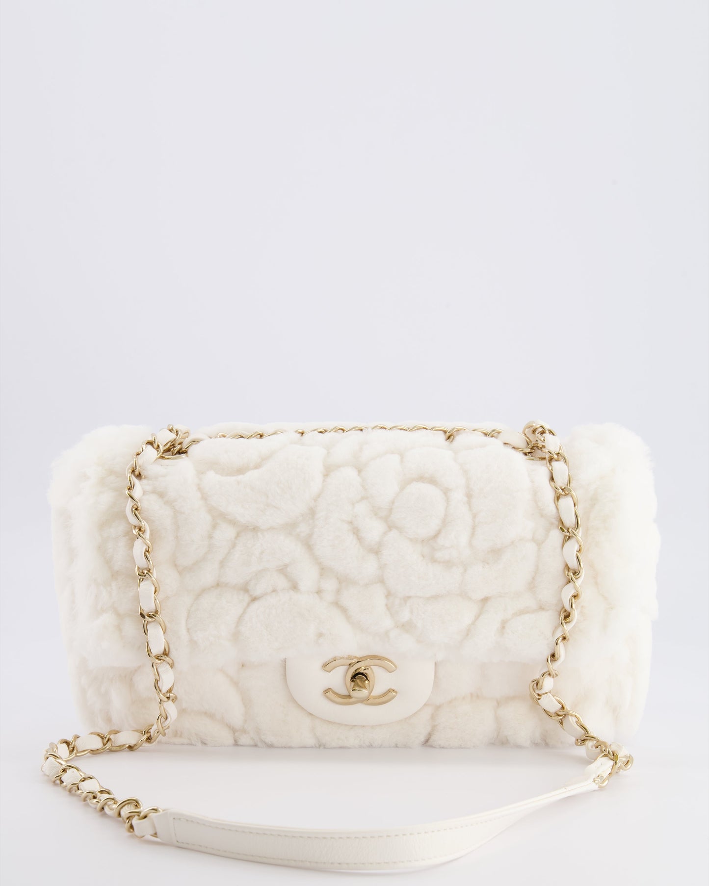 Chanel *RARE* Chanel White Rabbit Fur Flap Bag - Rovelle Bags