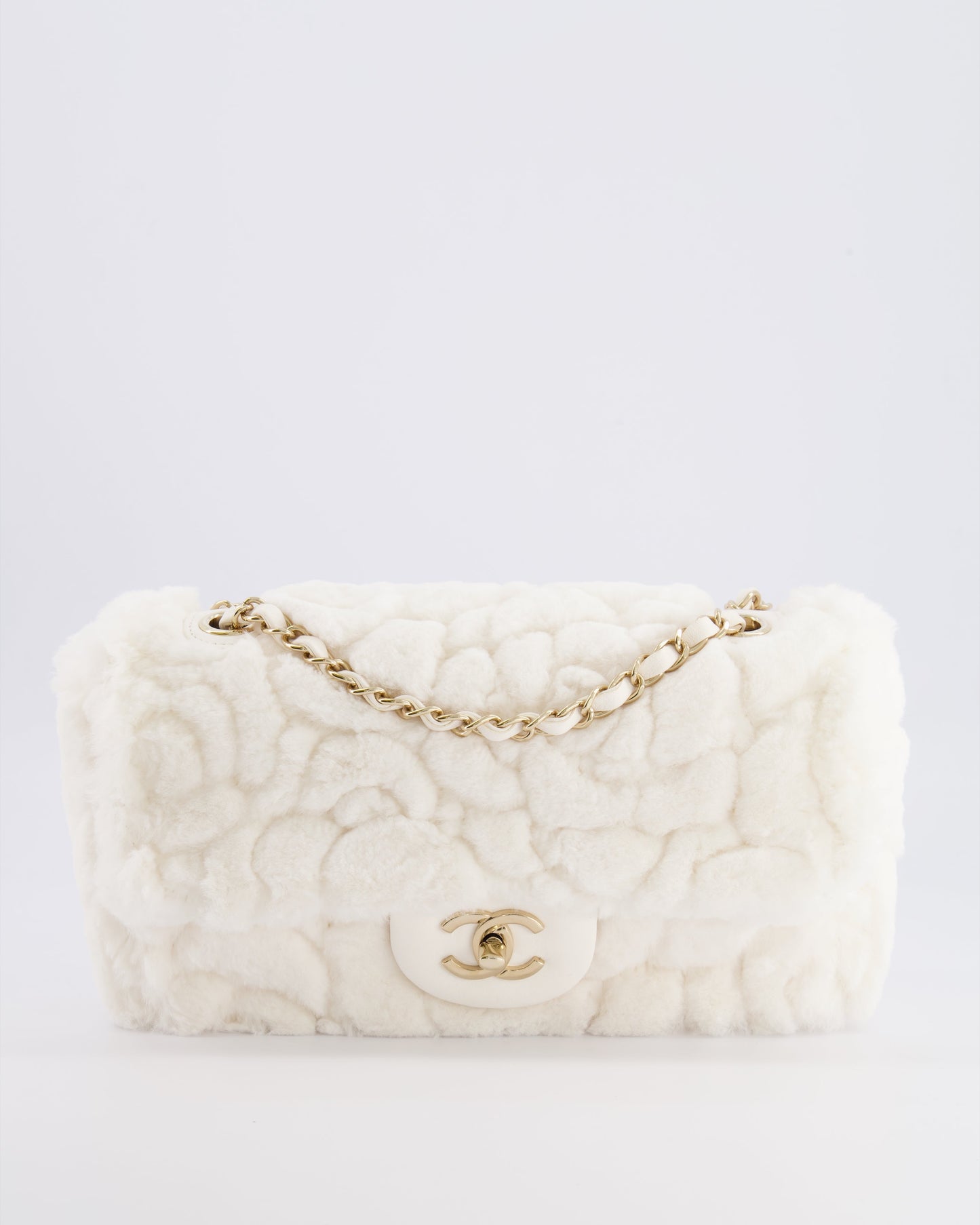 Chanel *RARE* Chanel White Rabbit Fur Flap Bag - Rovelle Bags