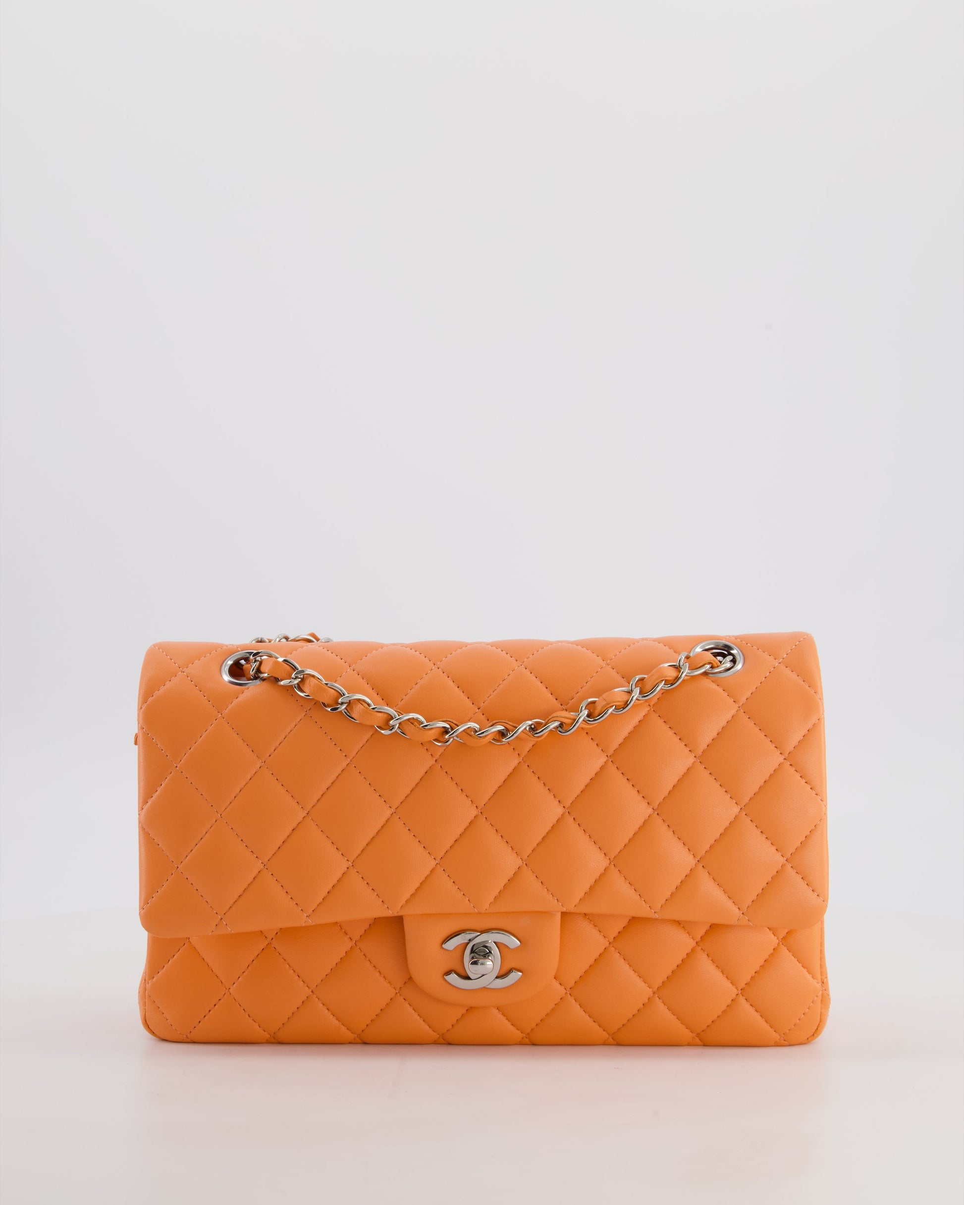 Chanel Medium Orange Classic Double Flap Flap Bag - Rovelle Bags