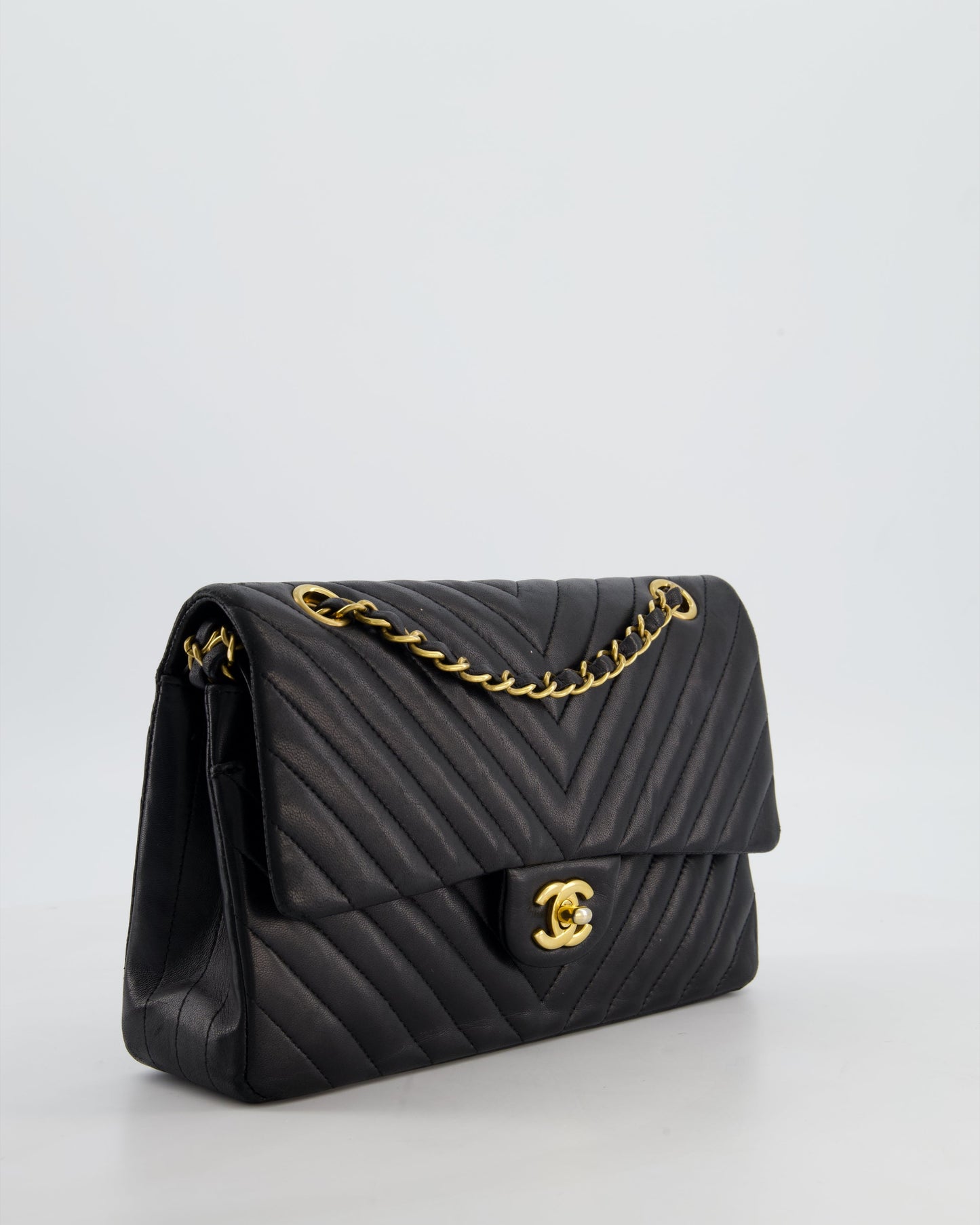 Chanel *FIRE PRICE* Chanel Black Chevron Flap Bag - Rovelle Bags