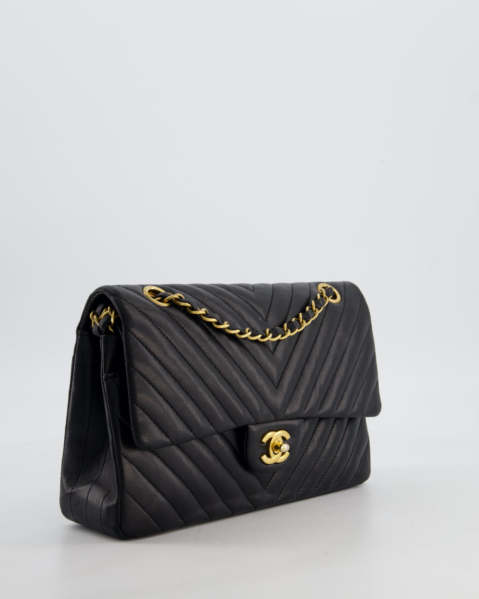 Chanel *FIRE PRICE* Chanel Black Chevron Flap Bag - Rovelle Bags