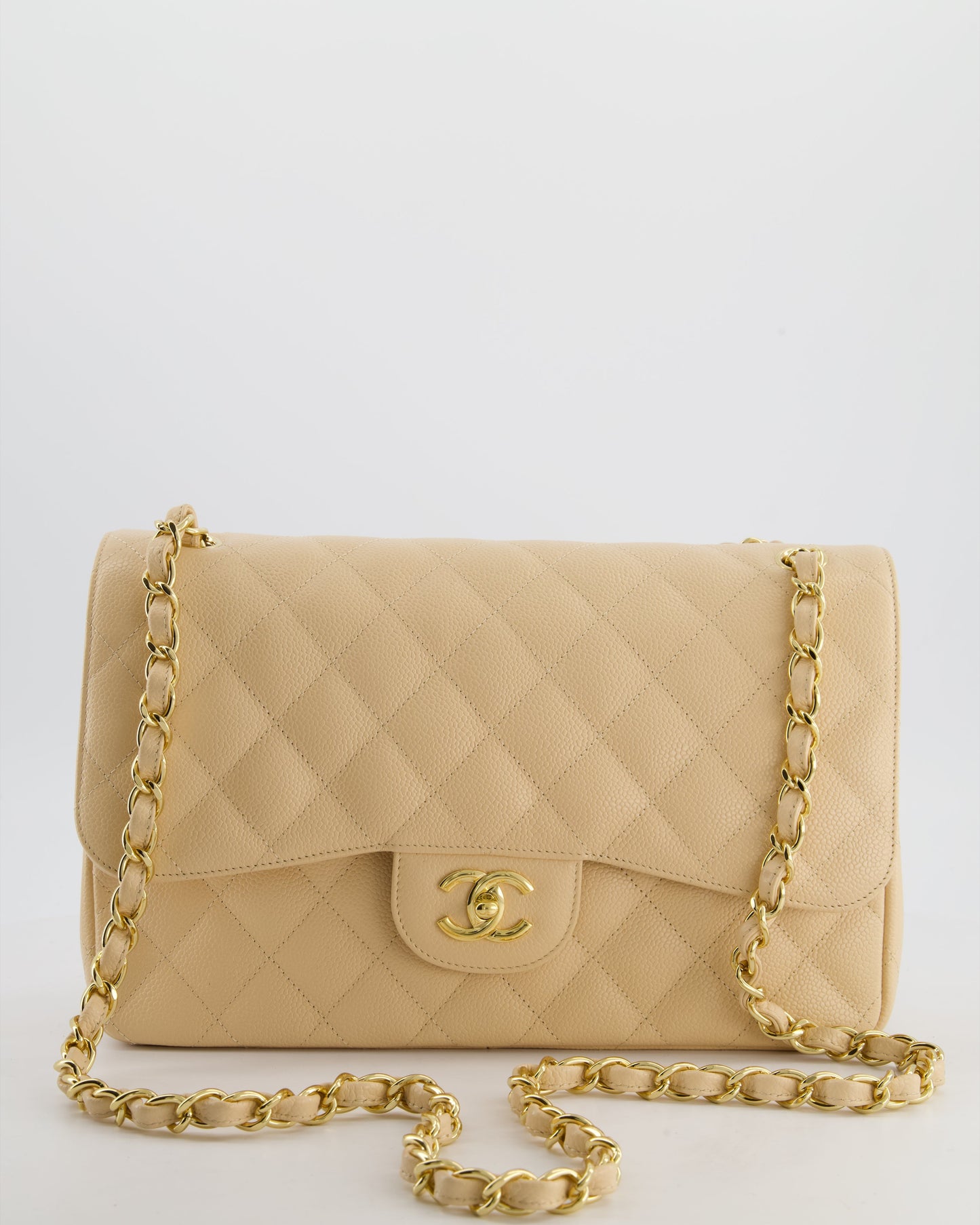 Chanel *HOT* Chanel Beige Jumbo Classic Flap Bag - Rovelle Bags
