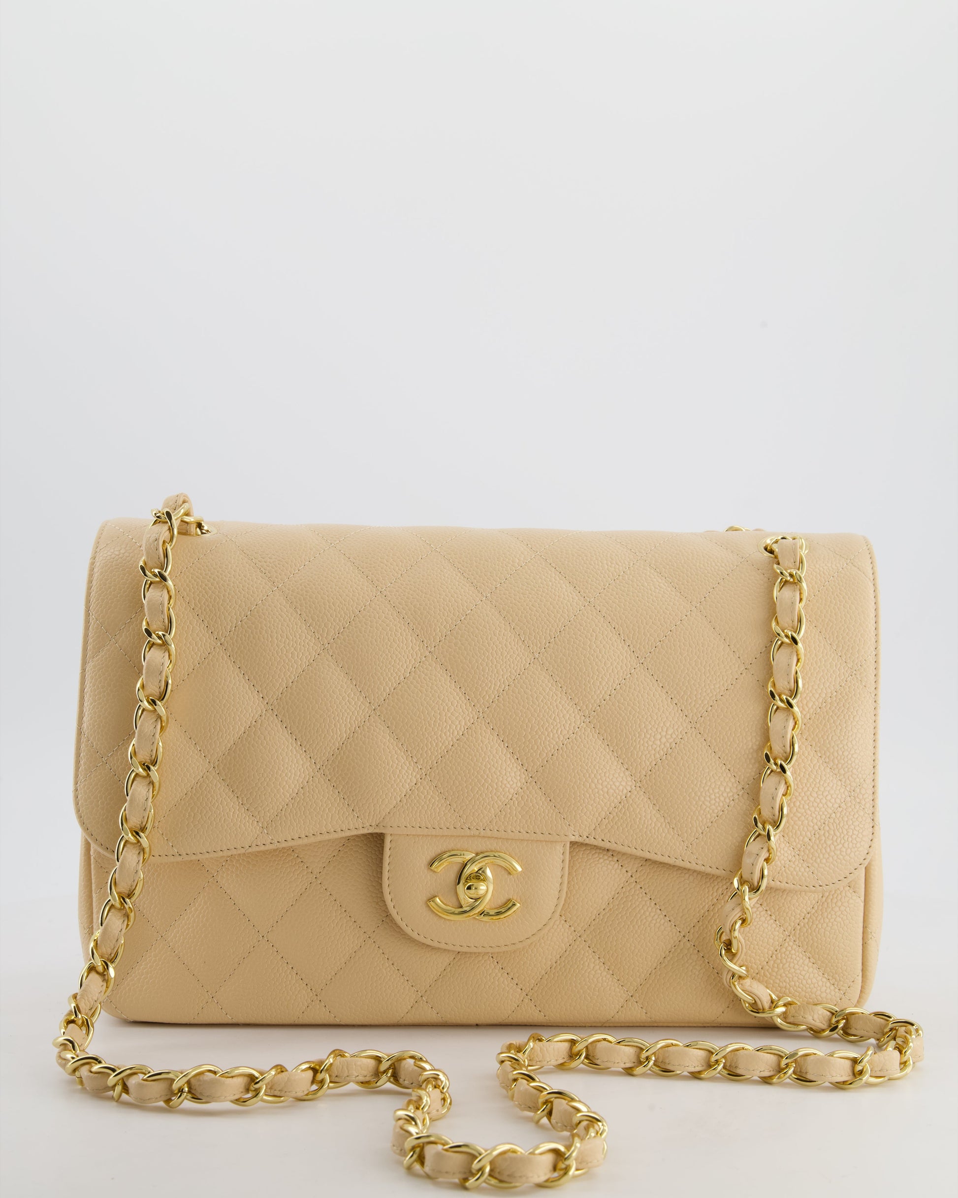 Chanel *HOT* Chanel Beige Jumbo Classic Flap Bag - Rovelle Bags