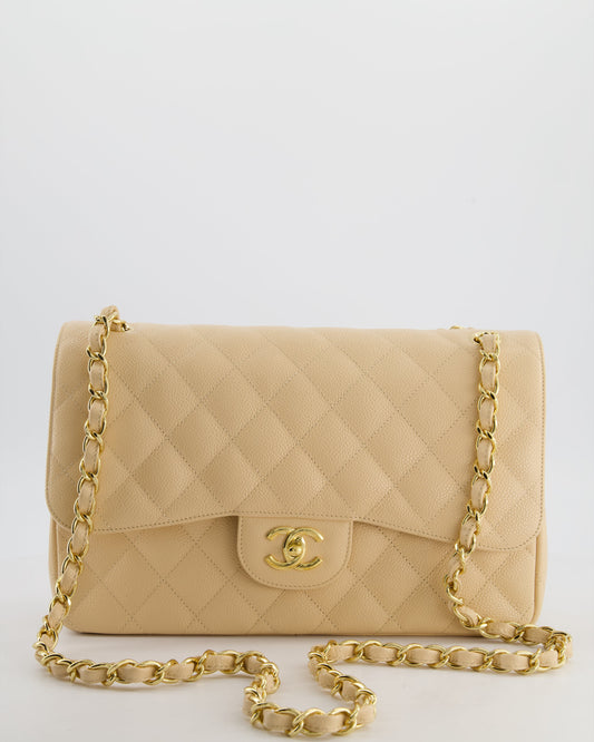 Chanel *HOT* Chanel Beige Jumbo Classic Flap Bag - Rovelle Bags