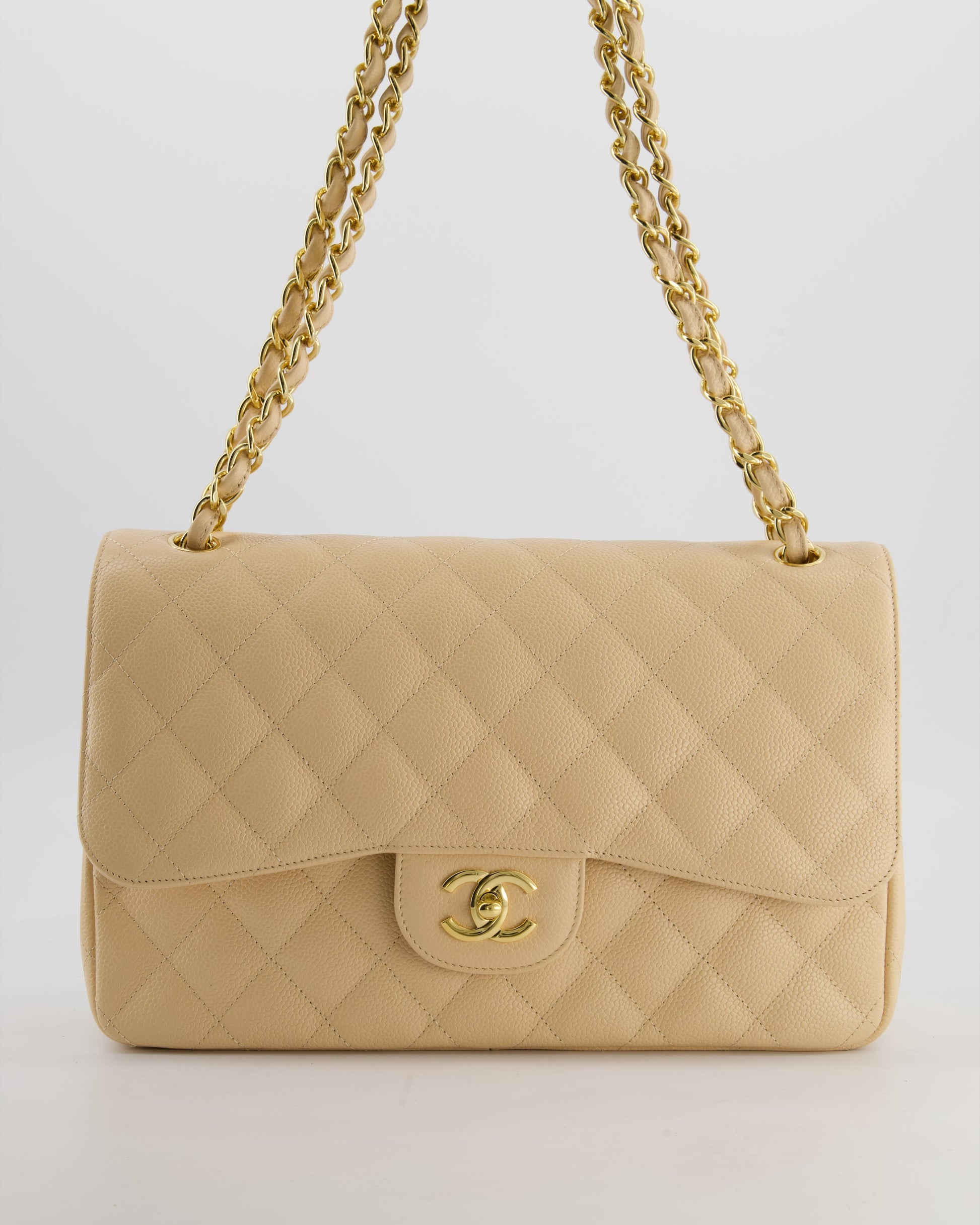 Chanel *HOT* Chanel Beige Jumbo Classic Flap Bag - Rovelle Bags