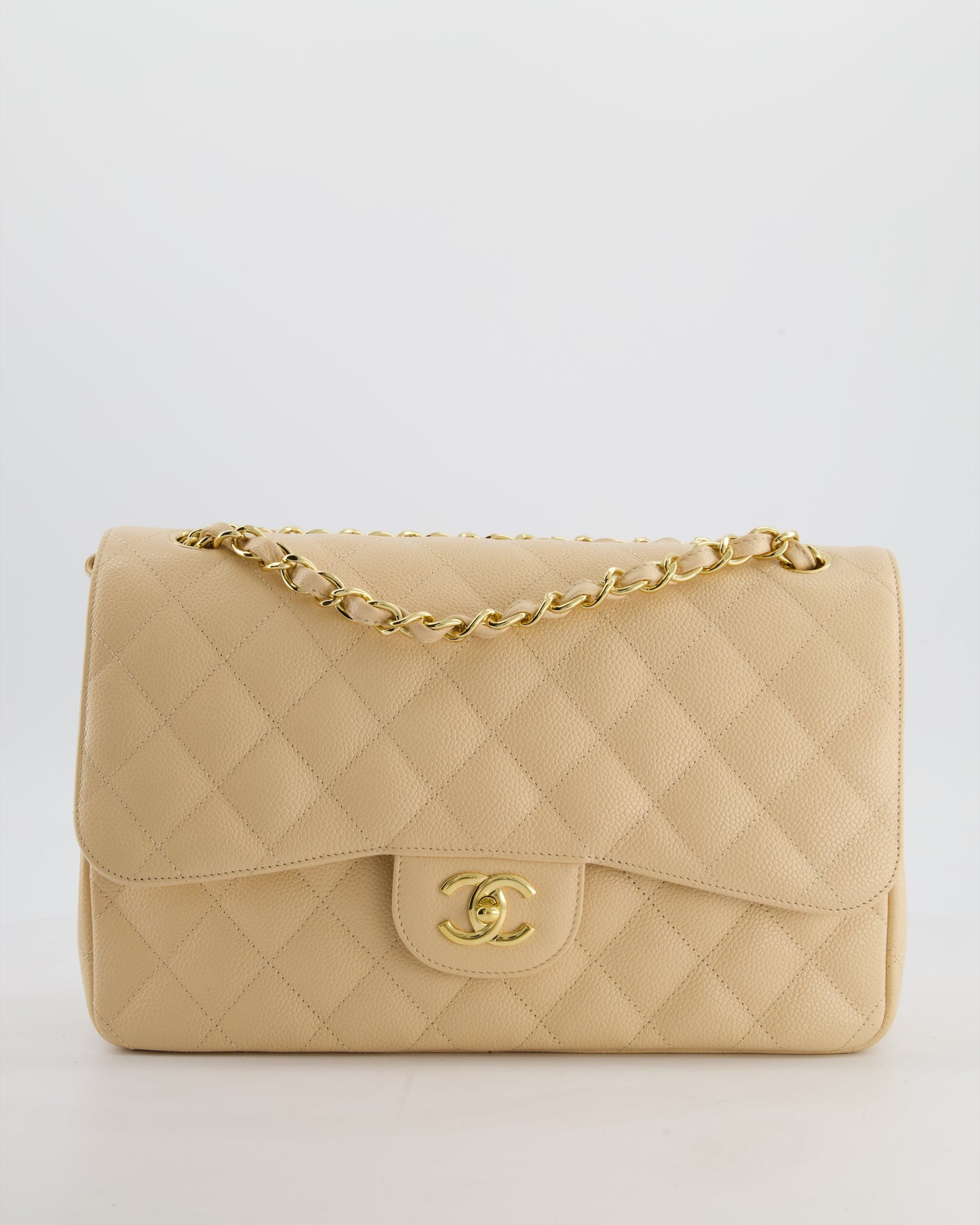 Chanel *HOT* Chanel Beige Jumbo Classic Flap Bag - Rovelle Bags