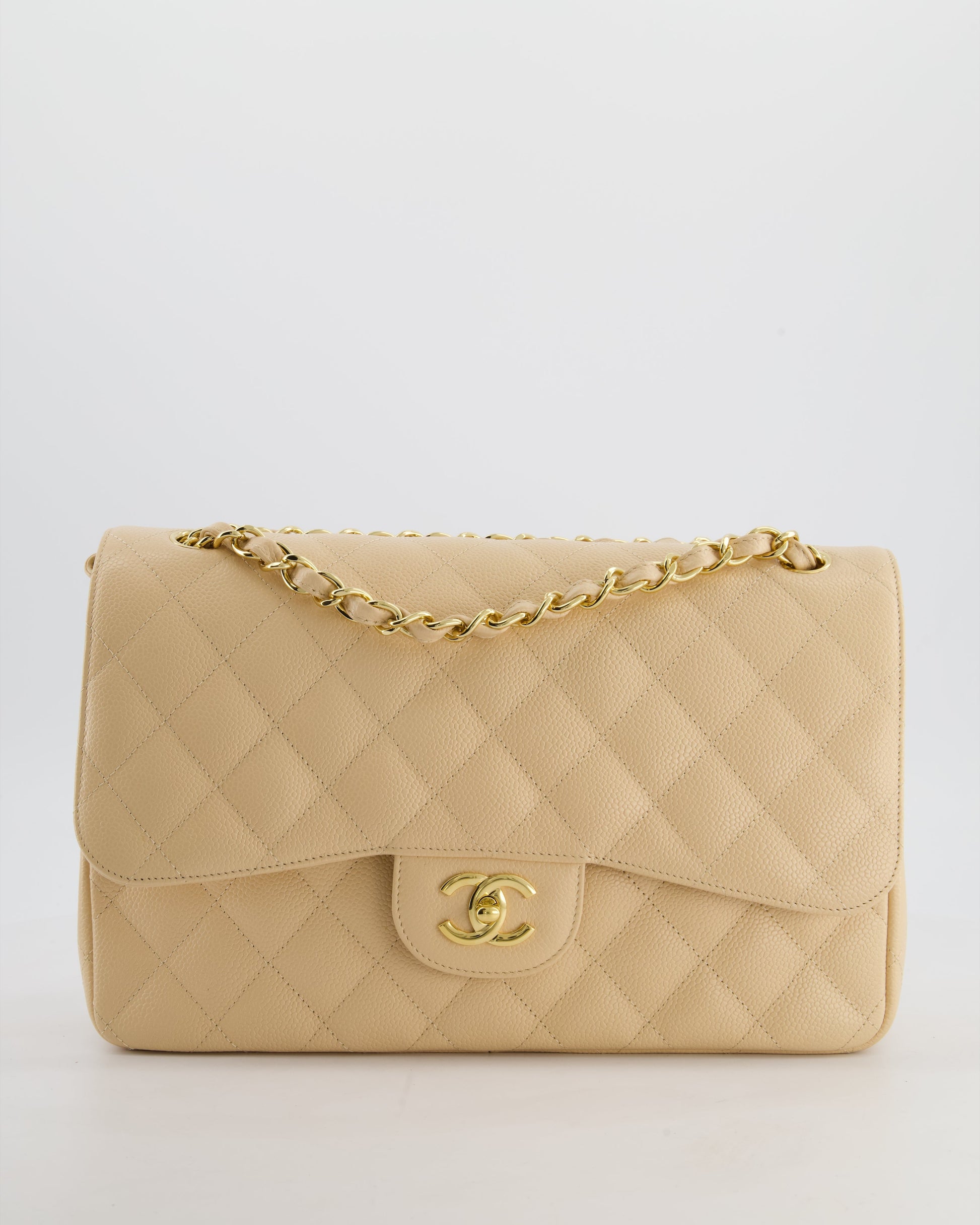 Chanel *HOT* Chanel Beige Jumbo Classic Flap Bag - Rovelle Bags