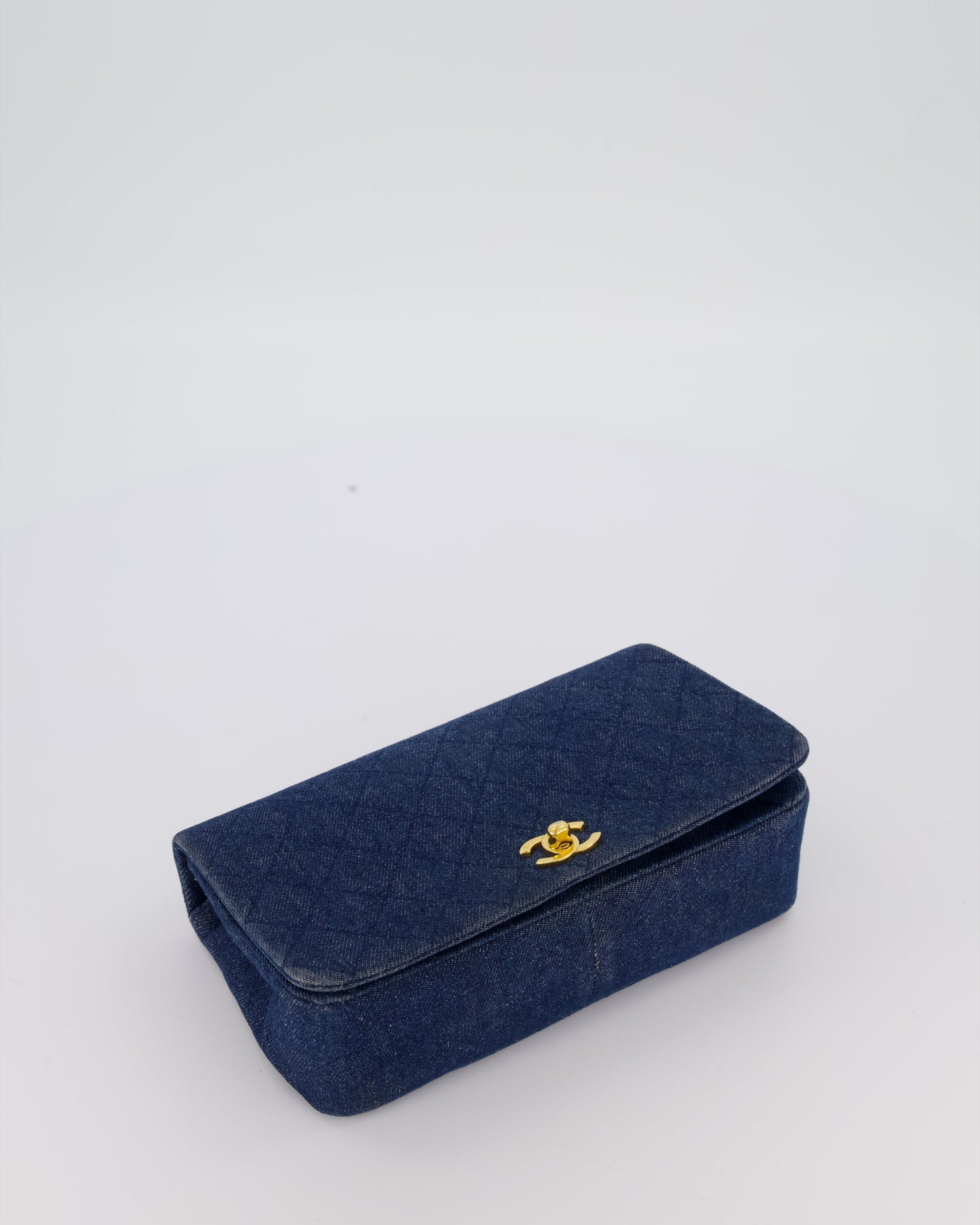 Chanel Single Chain Flap Bag in Quilted Denim with 24K Gold Hardware
