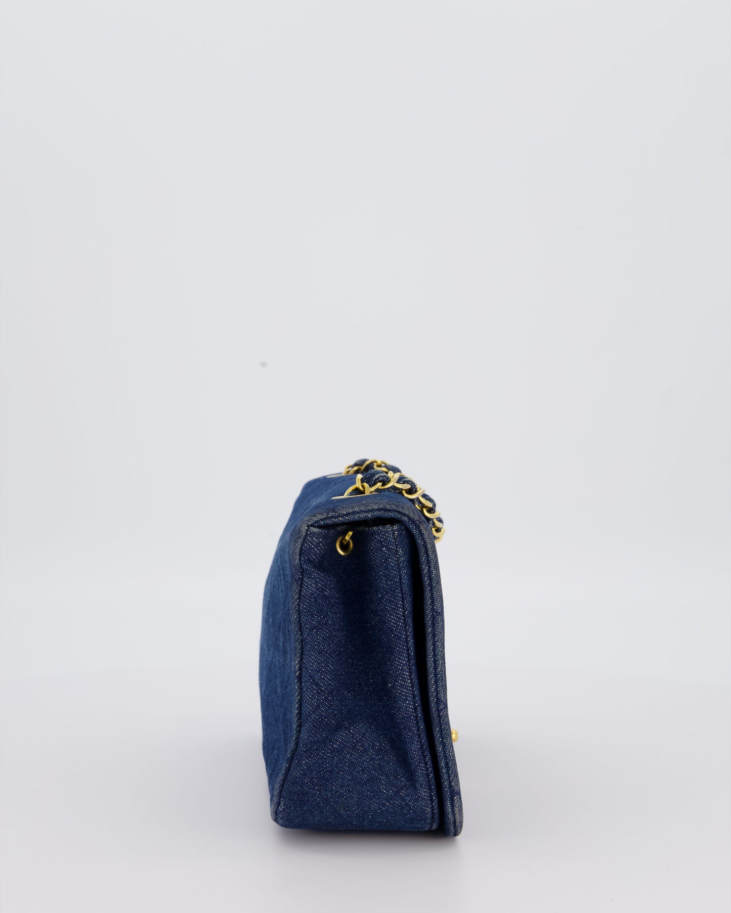 Chanel Single Chain Flap Bag in Quilted Denim with 24K Gold Hardware