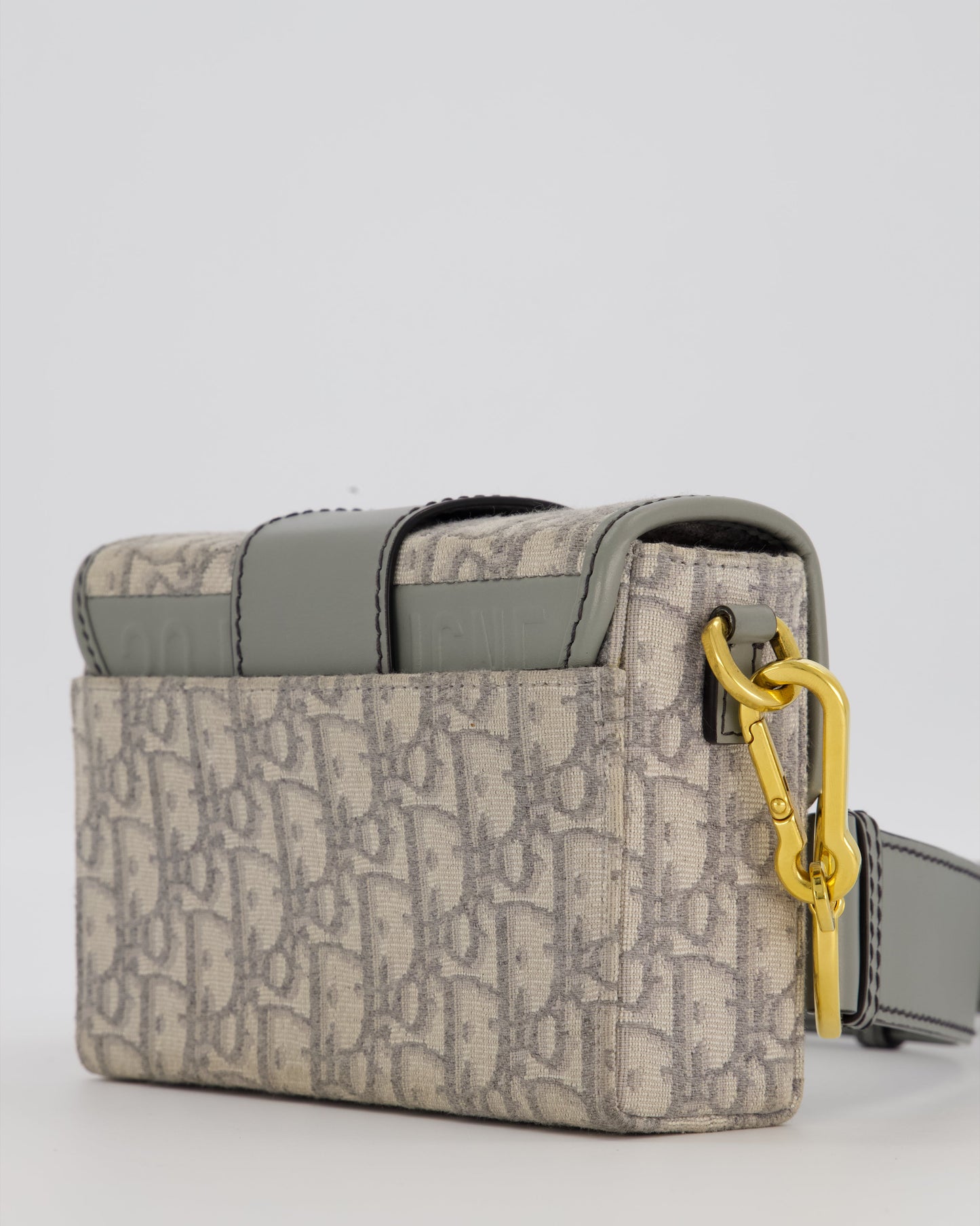 Christian Dior Light Grey Mini 30 Montaigne Bag in Dior Oblique Jacquard with Gold Hardware